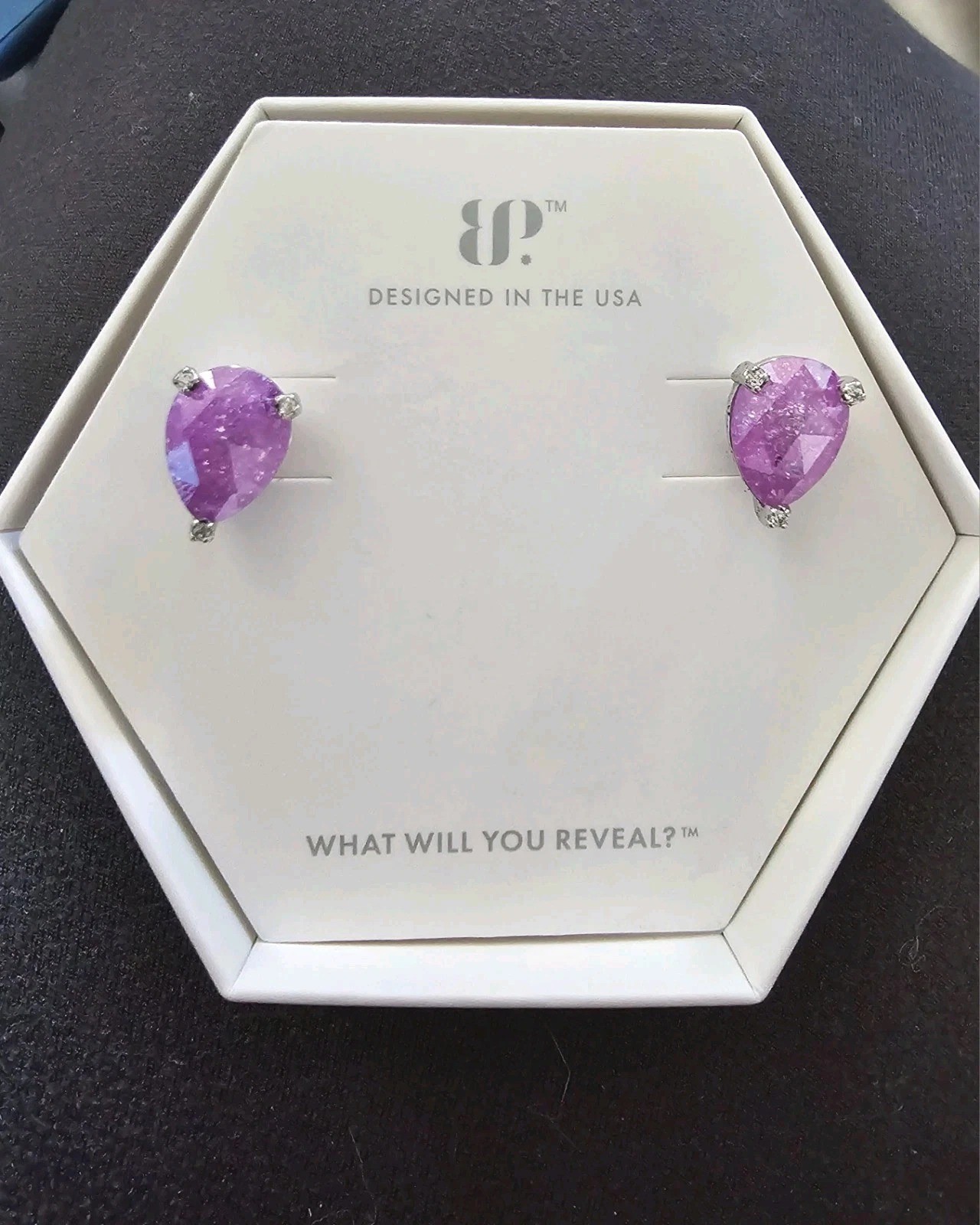 Bomb Party BP Jewelry Bundle – Necklace, Earrings, Ring Size 6 – Lavender Ice
