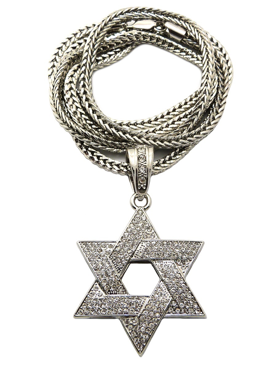 NEW 6-POINT STAR PENDANT &4mm/36″ FRANCO CHAIN HIP HOP NECKLACE – MP306