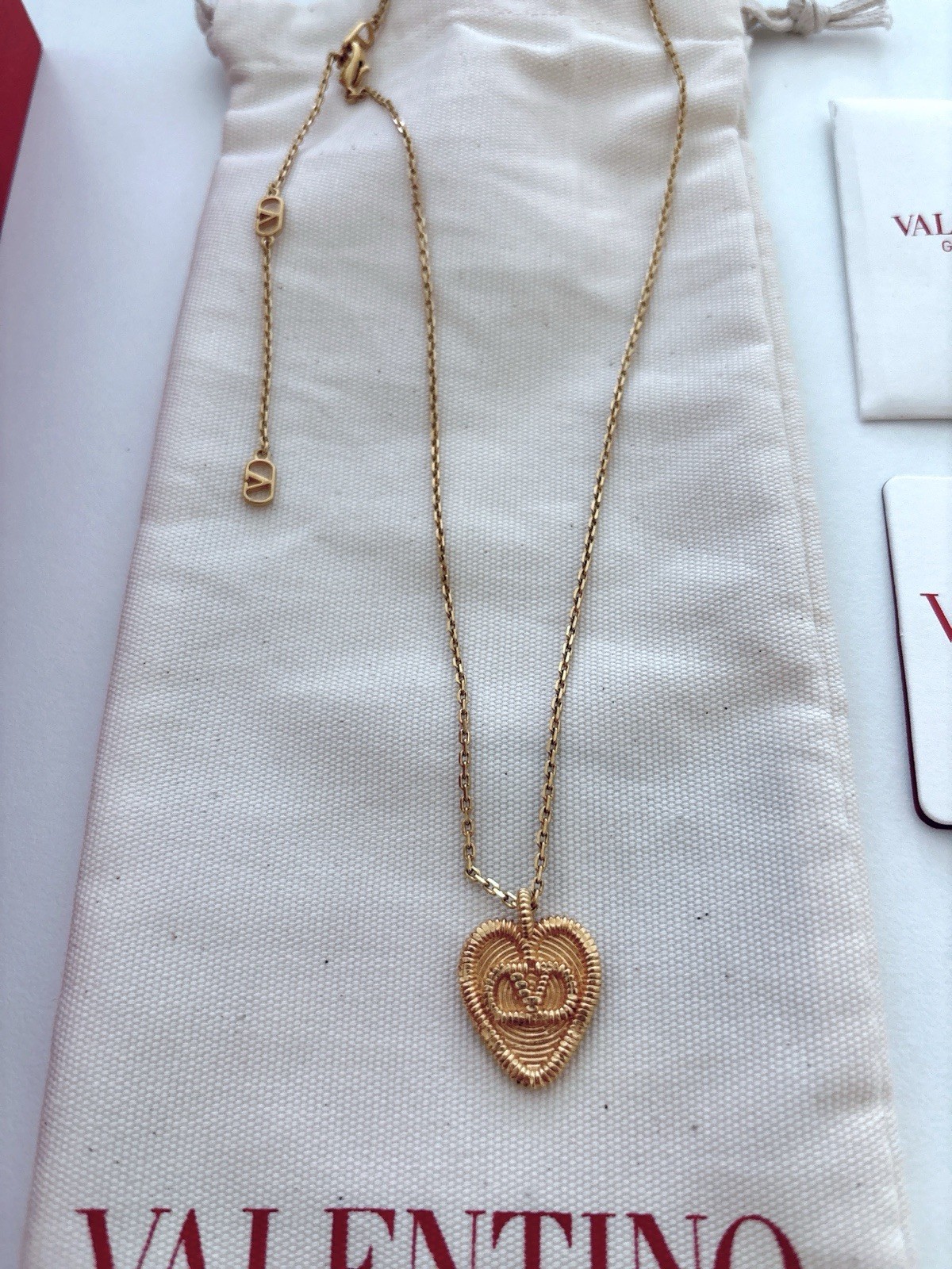Valentino Fil Perdu Heart Pendant Necklace