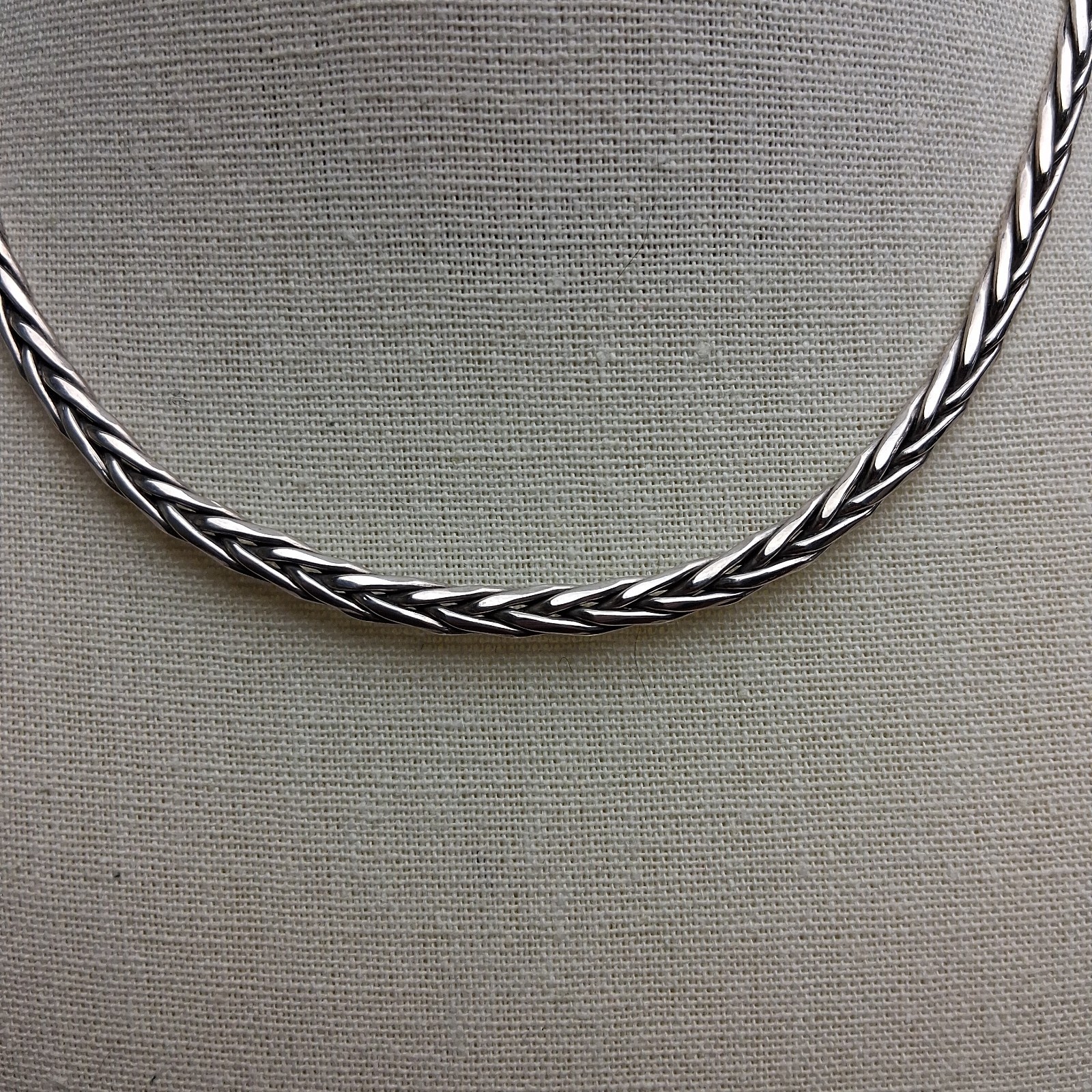 Sterling Silver925 Omega Collar Necklace Braided Open Neck Wire 30g Quiet Luxury