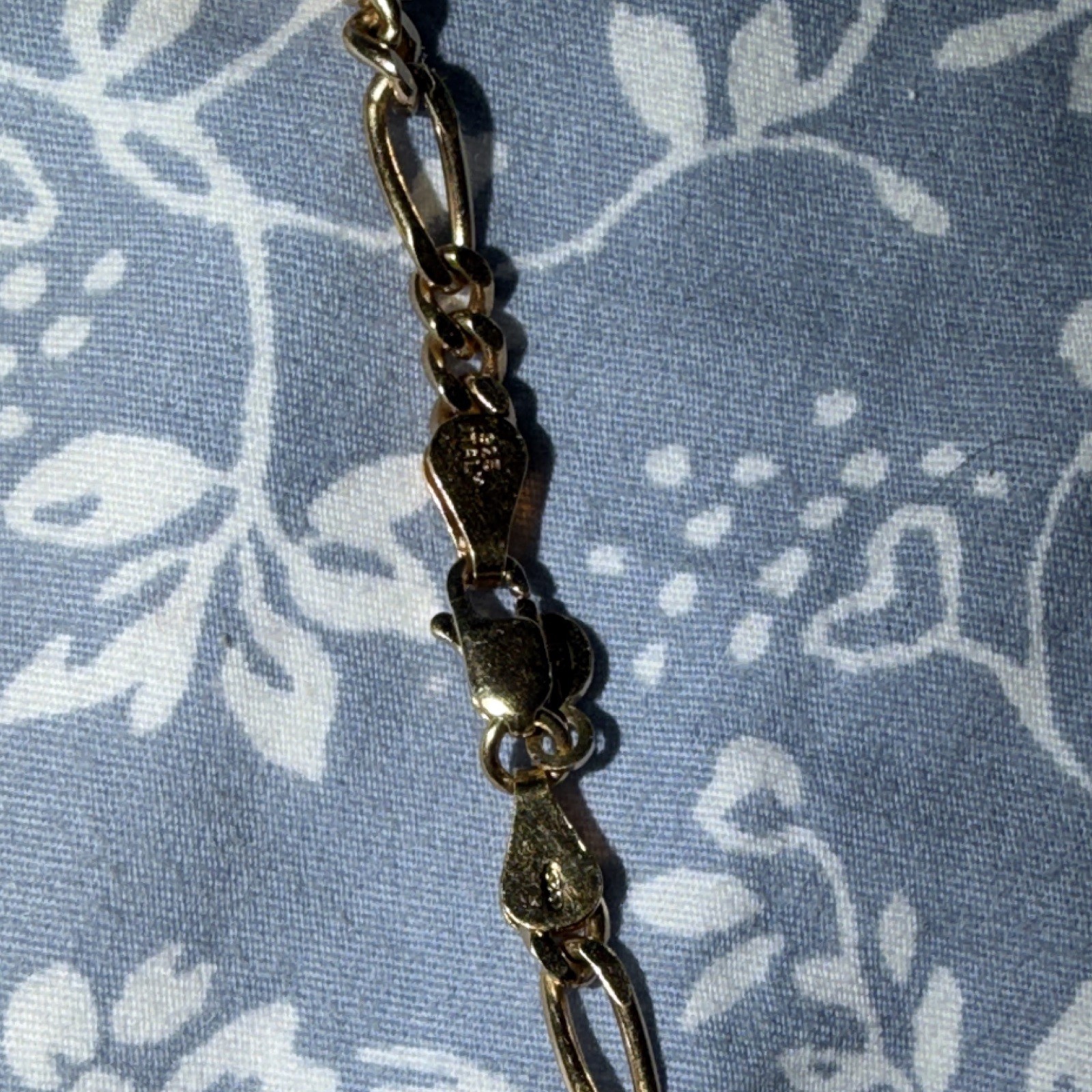 Figaro Chain Necklace Gold Tone Yellow Gold silver 925 italy