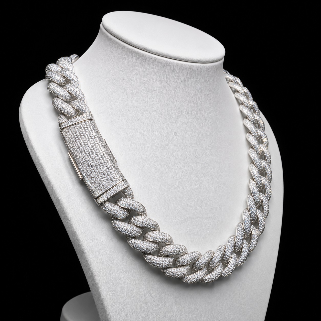 22″ VVS Moissanite Cuban Link Chain 925 Sterling Silver Iced Out Necklace