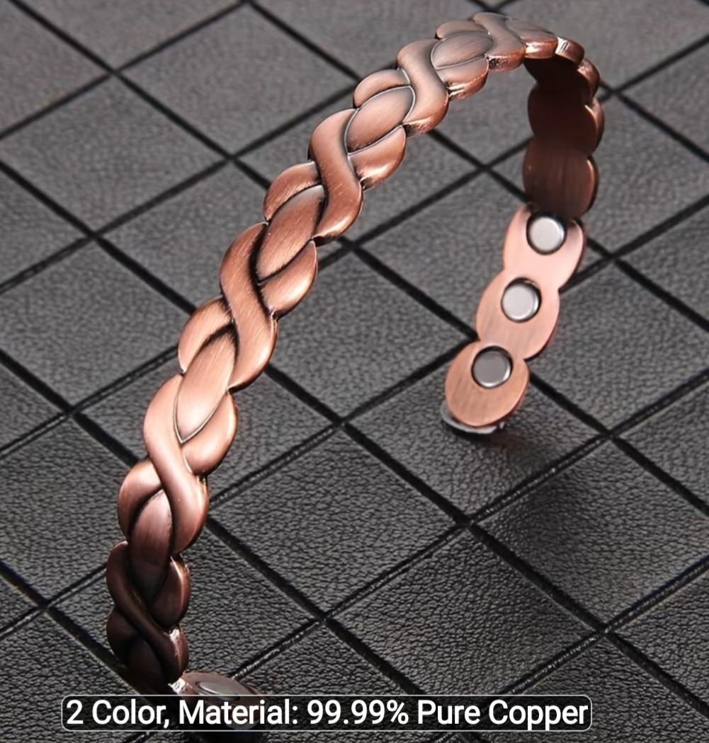 CLEARANCE SALE Pure 99.9% Çopper Adjustable Weaved Open Bracelet