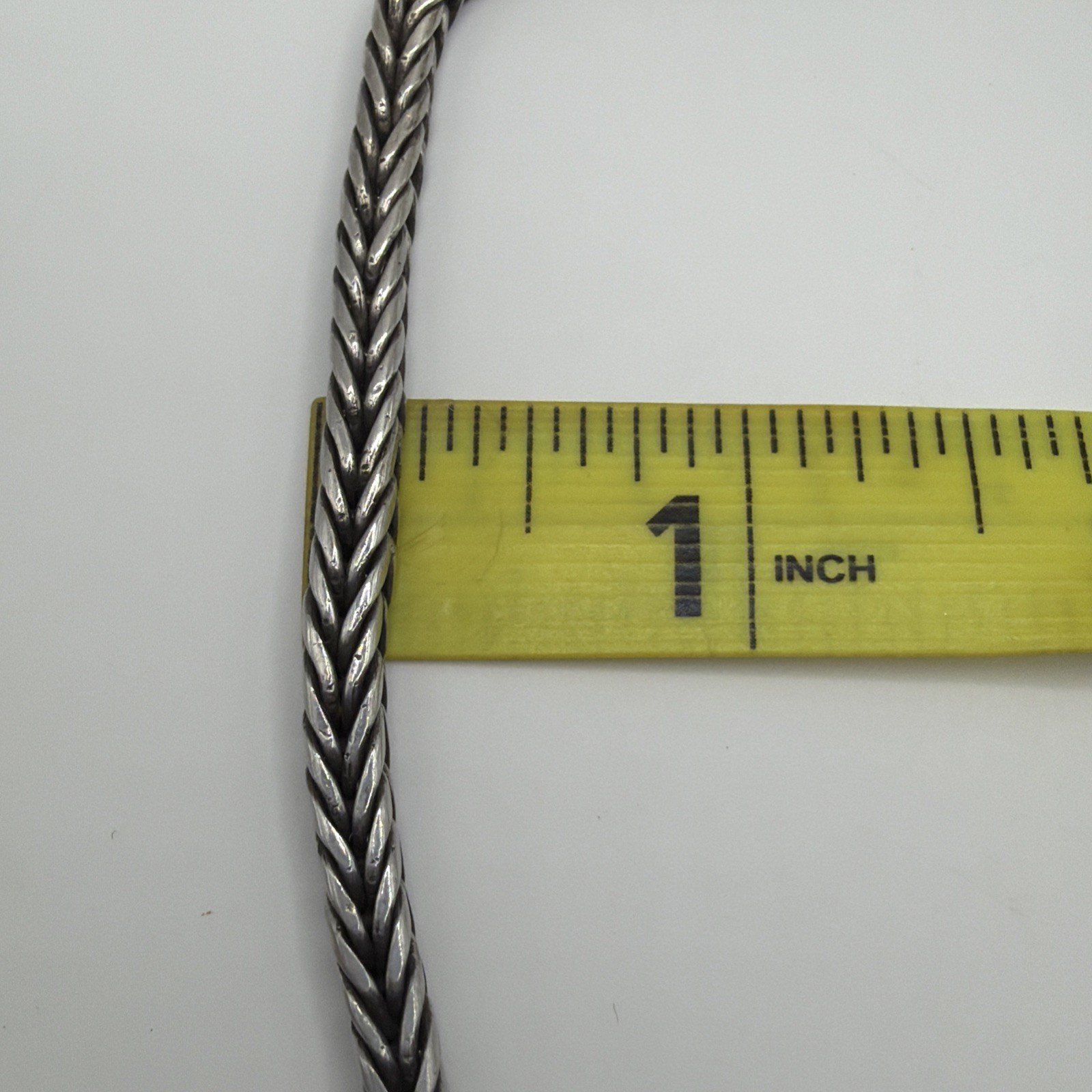 Men’s 925 Sterling Silver Foxtail Chain Bracelet Braided Wheat Link