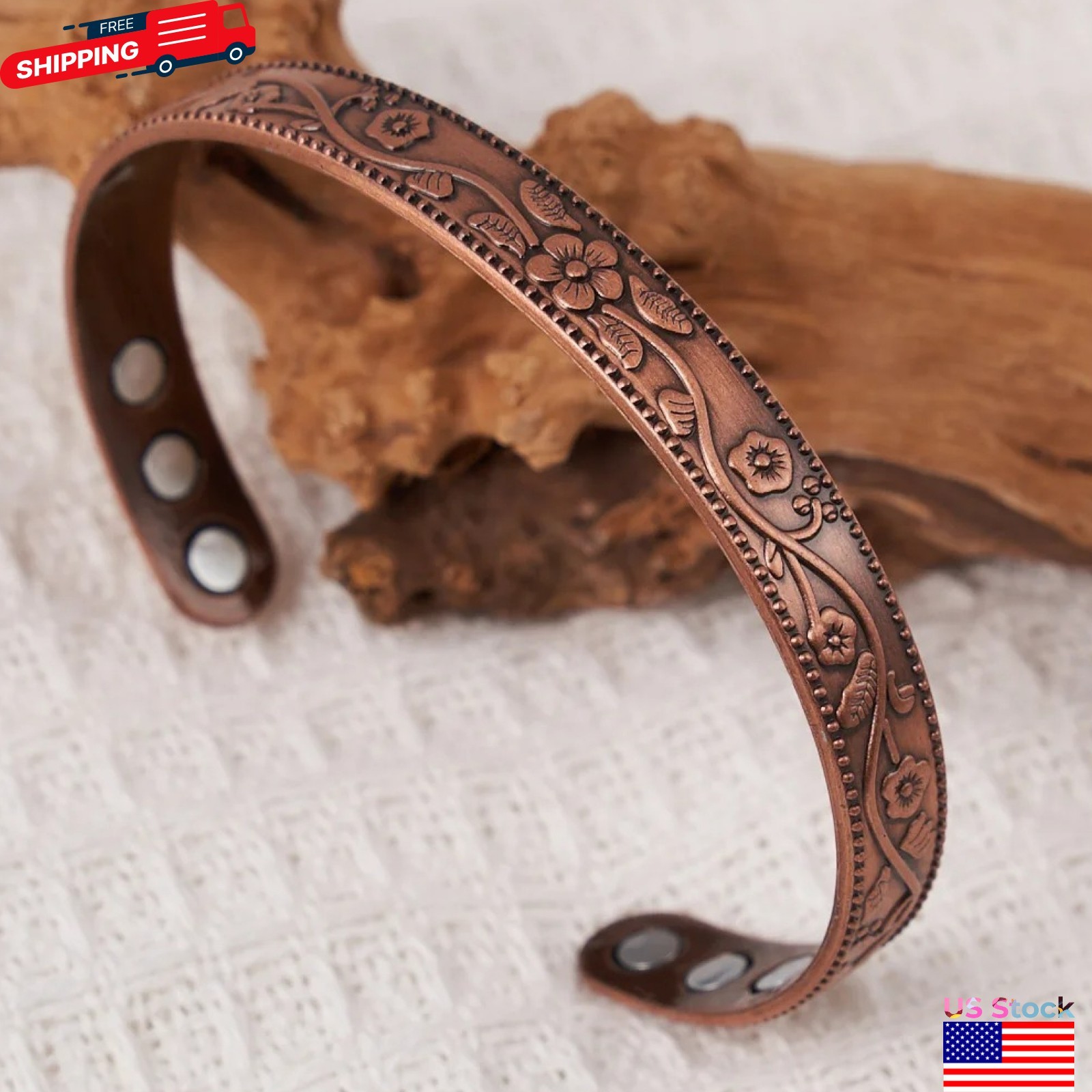 Copper Magnetic Bracelet for Arthritis Pain Relief Powerful Magnets Energy Cuff