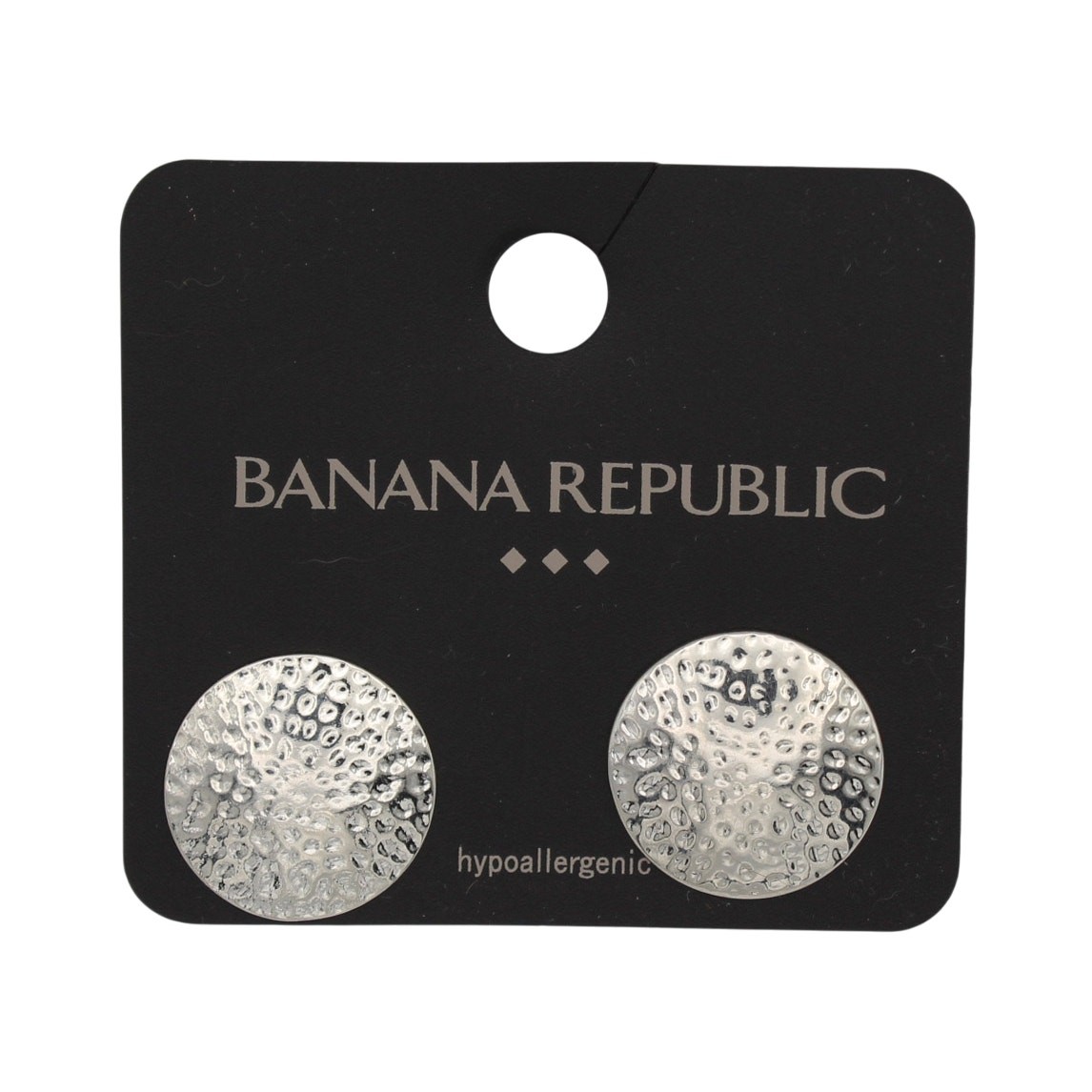 Banana Republic Post Back Hammered Silver Disc Earrings #BRE68