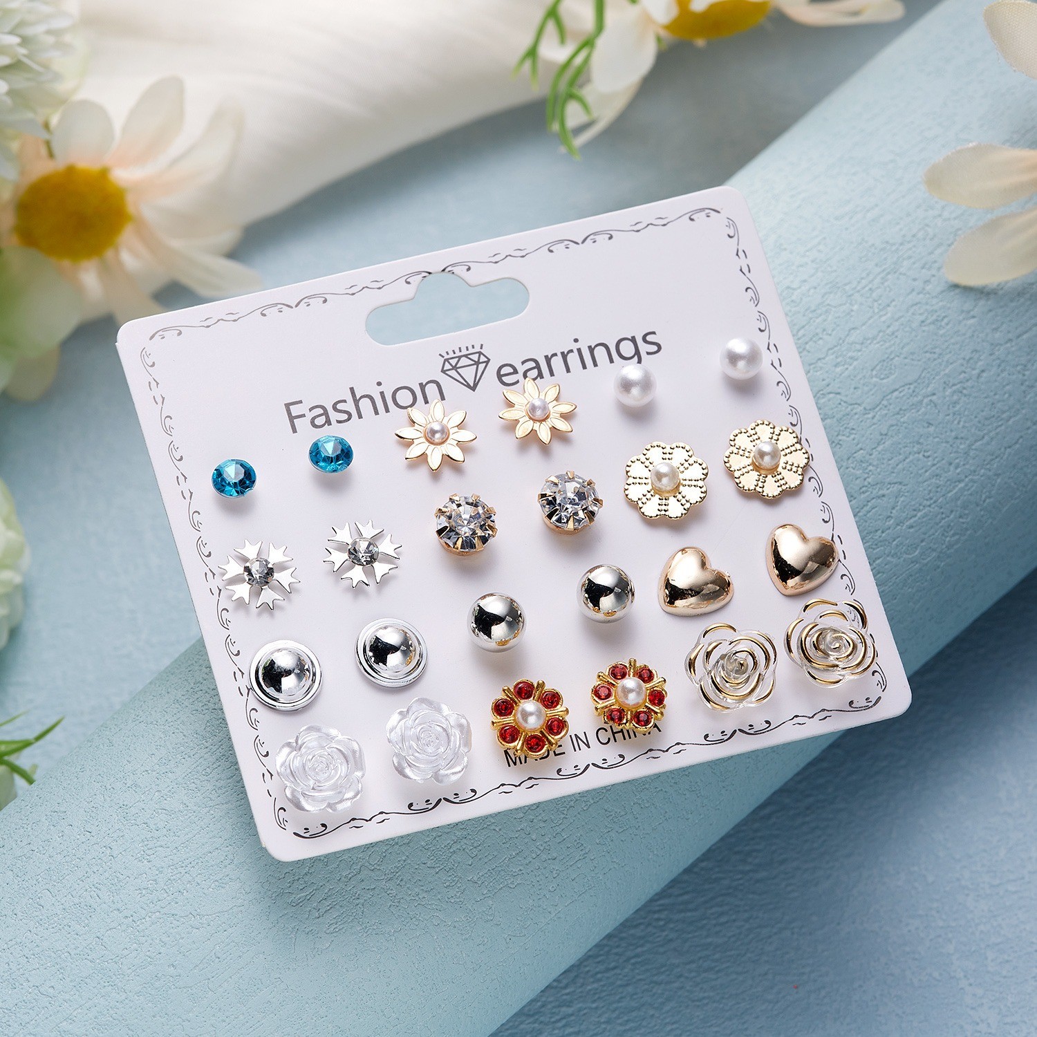 Wholesale Lot of 120 Pairs of Assorted Cute Stud Earrings New Bling Glam Gifting