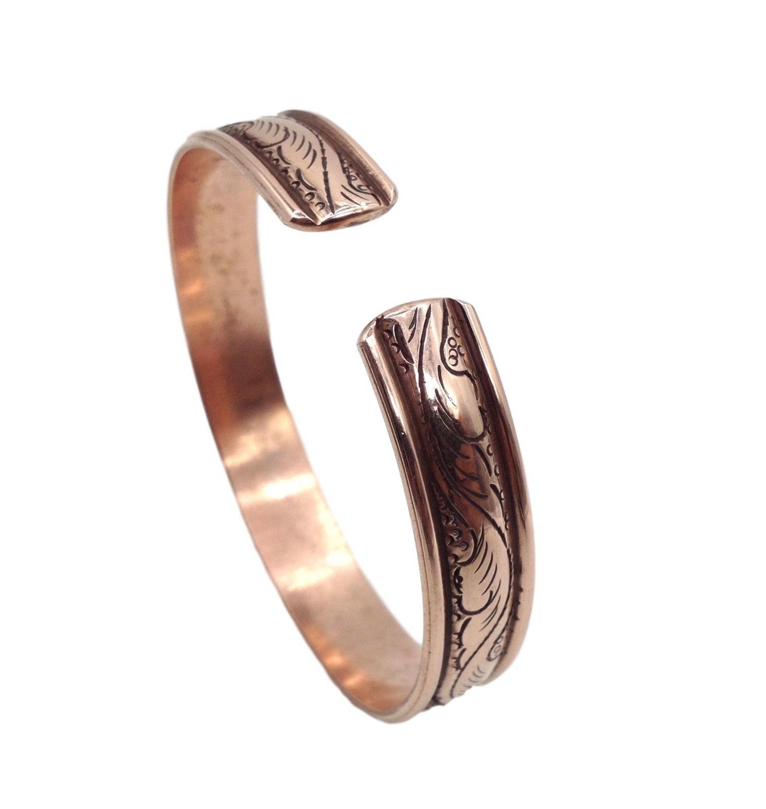 100% Pure Copper Hand Carved Tibetan Healing Bracelet. Unisex, Hand Made. USA