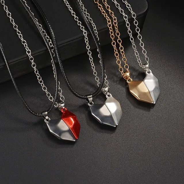 Heart Magnet Necklace Set for Couple Boyfriend, Girlfriend, Husband, Wife, Gift
