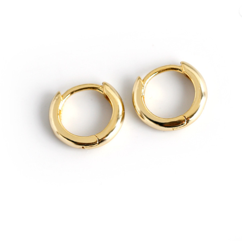 S925 Sterling Silver Plain Huggie Hoop Earrings Women Girl Gift 9/11/13mm A33