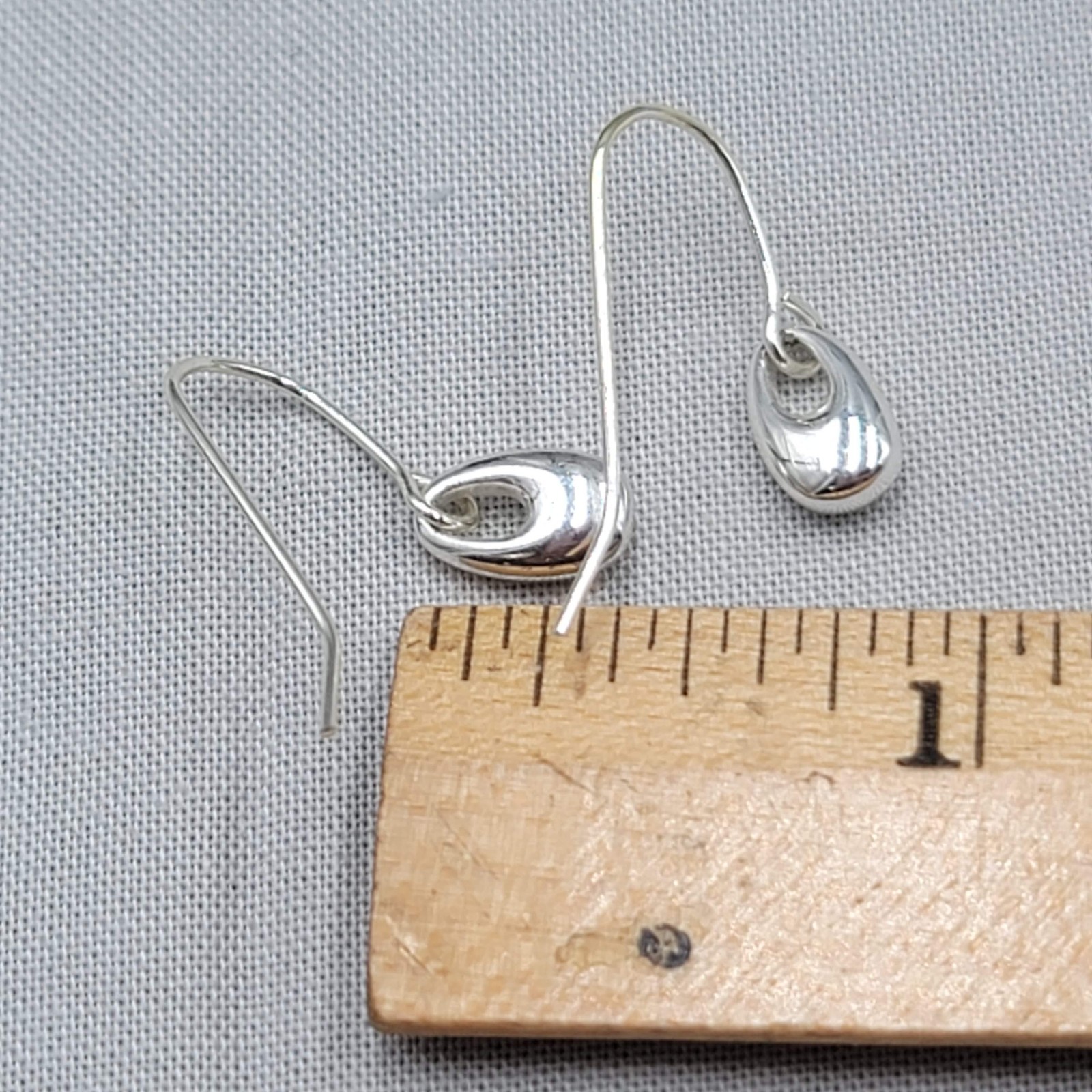 Dainty Casual Pierced Earrings Silver Plated Dangle 3/8″