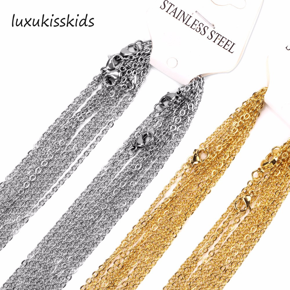 Silver/Gold Wholesale In Bulk Lots Stainless Steel Rolo Oval Link Chain Necklace