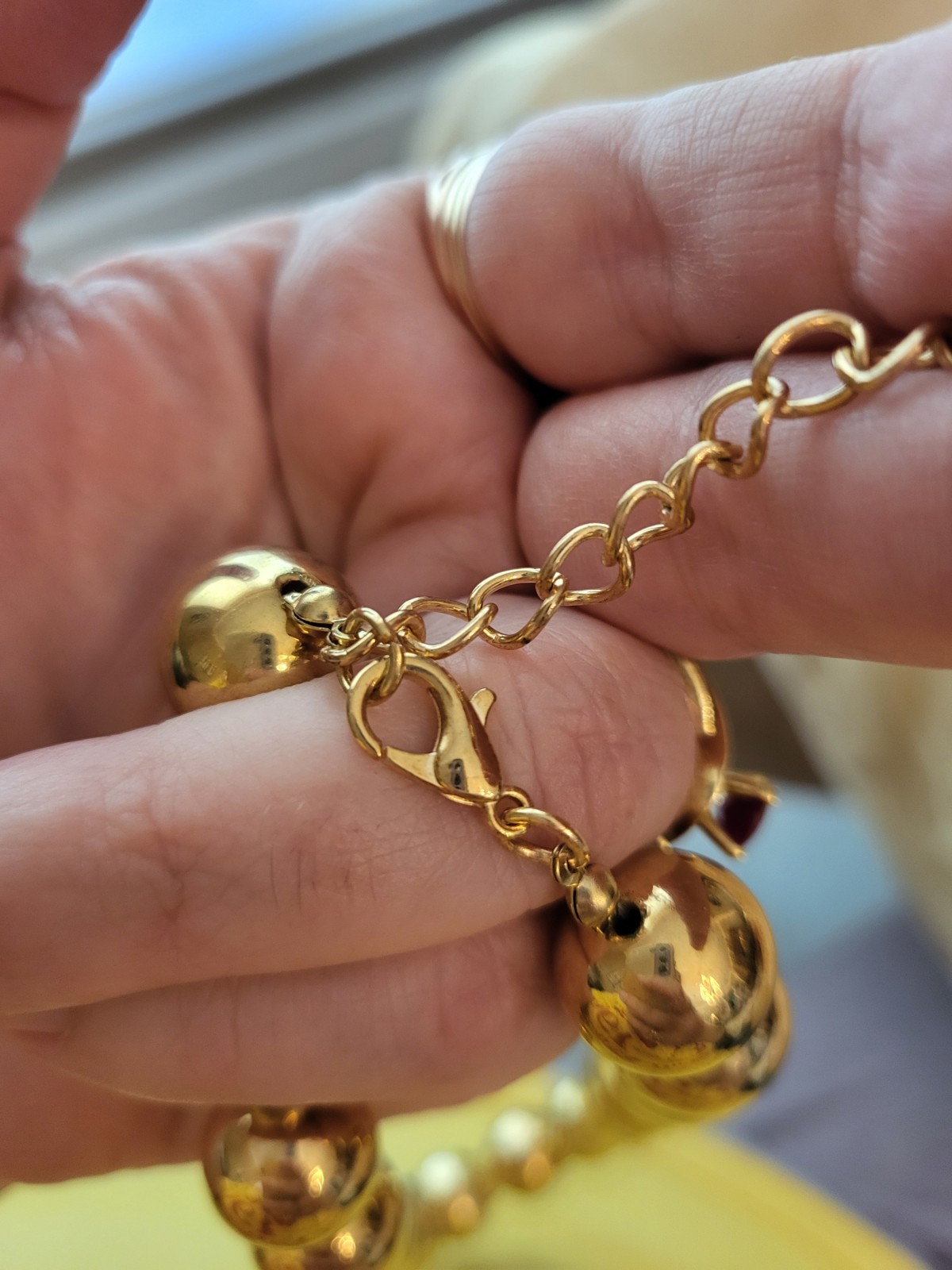 Large Mirror Shiny Gold Beads, Choker Length, NWOT