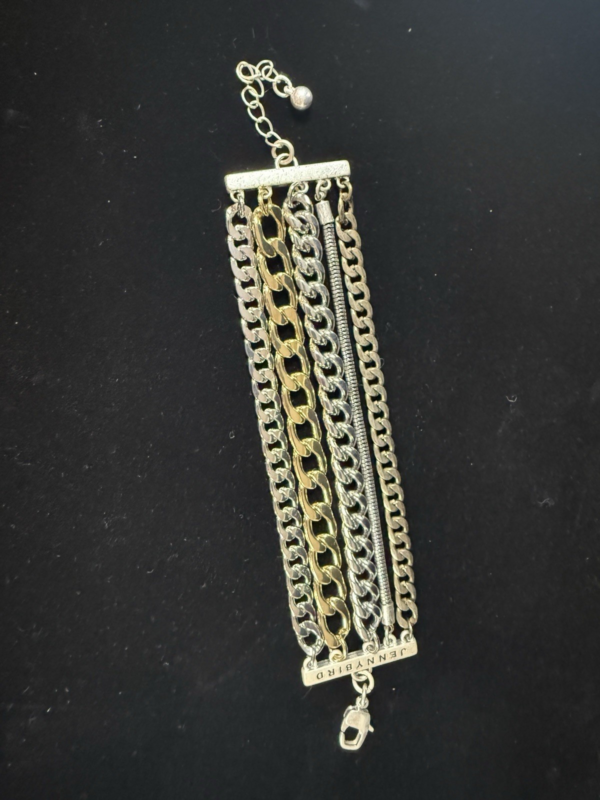 Vintage Jenny Bird Austin Mixed Metal Multi Chain Bracelet y2k punk