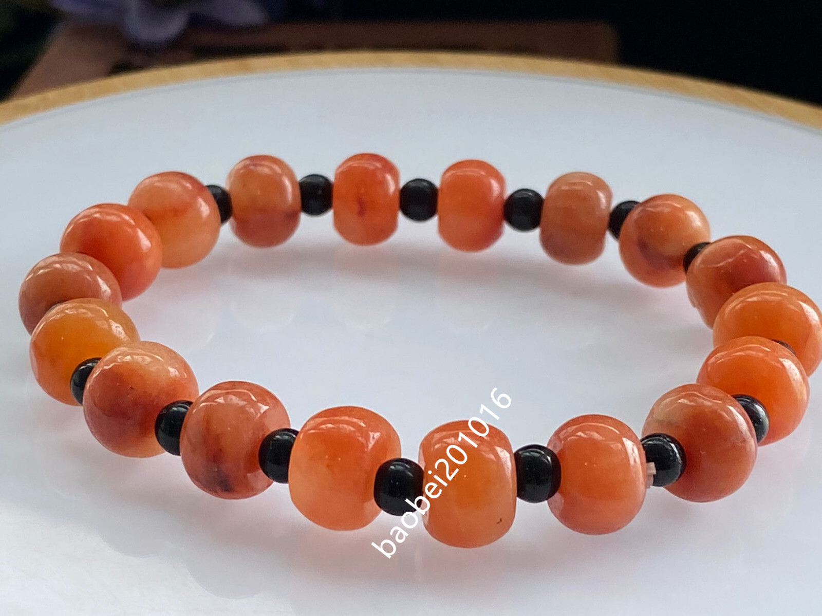 5pcs 10mm Certified Grade A Natural Jade Round Beads Bracelet 金丝玉-s3365