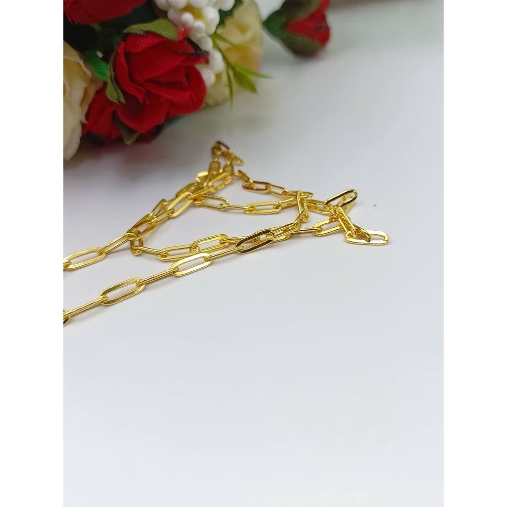 Chain men women 18K 20k 22K 24K Thai Baht Yellow Gold Necklace 20 inch Jewelry