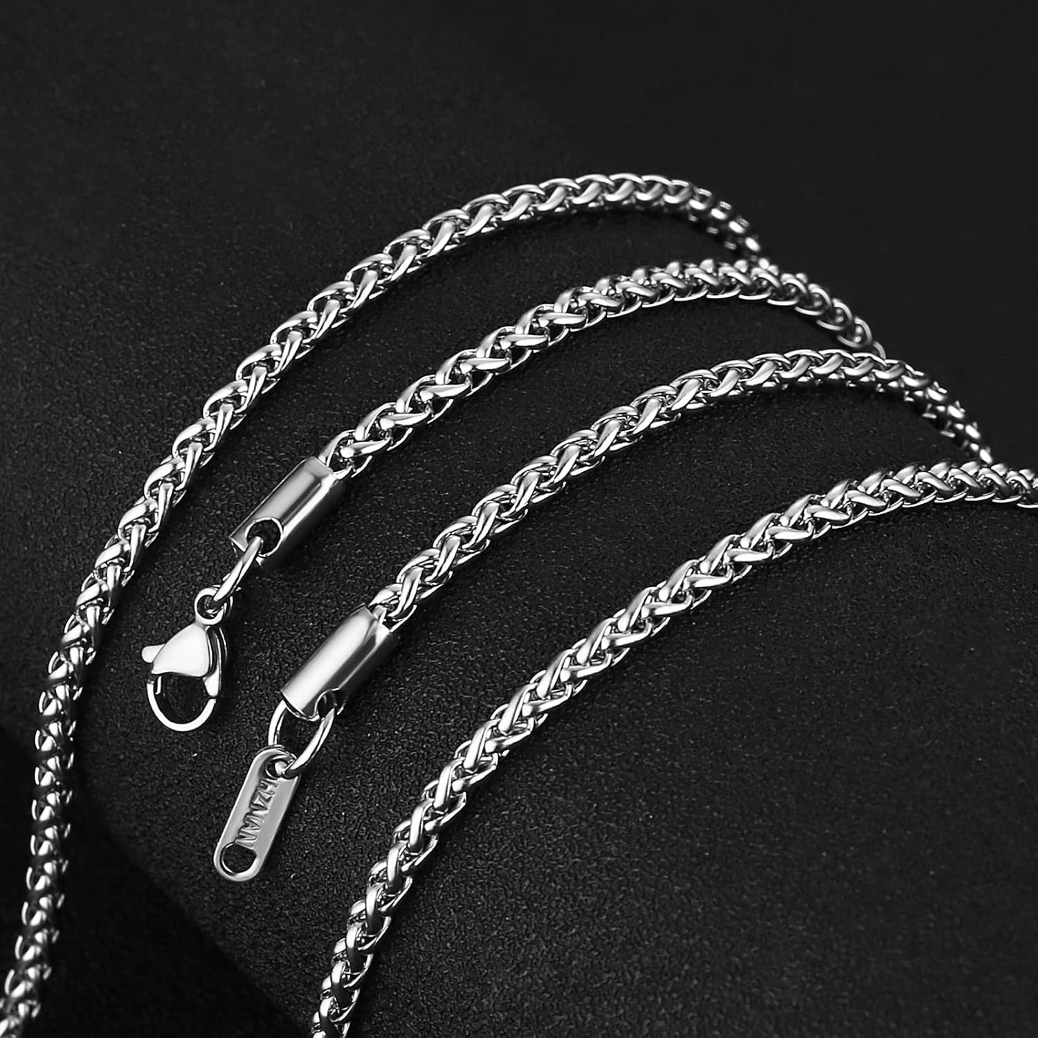 Shimmering Stainless Steel 3mm Wheat Chain Necklace – Perfect for All Occasions