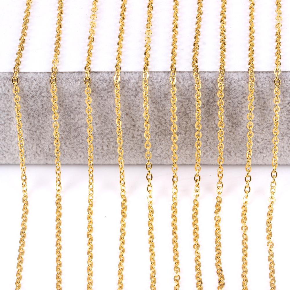 Silver/Gold Wholesale In Bulk Lots Stainless Steel Rolo Oval Link Chain Necklace