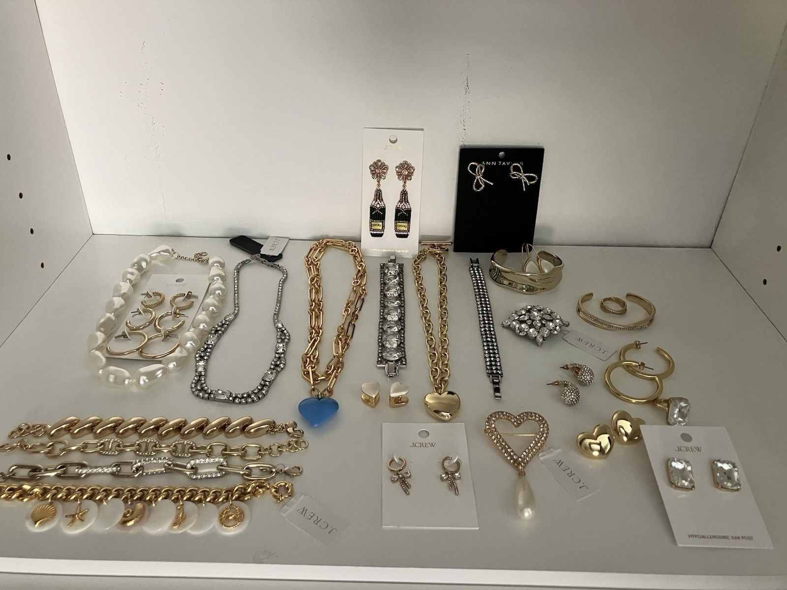 Brand New Current 25 Piece Lot Of J Crew Retail Necklaces, Earrings And Bracelet
