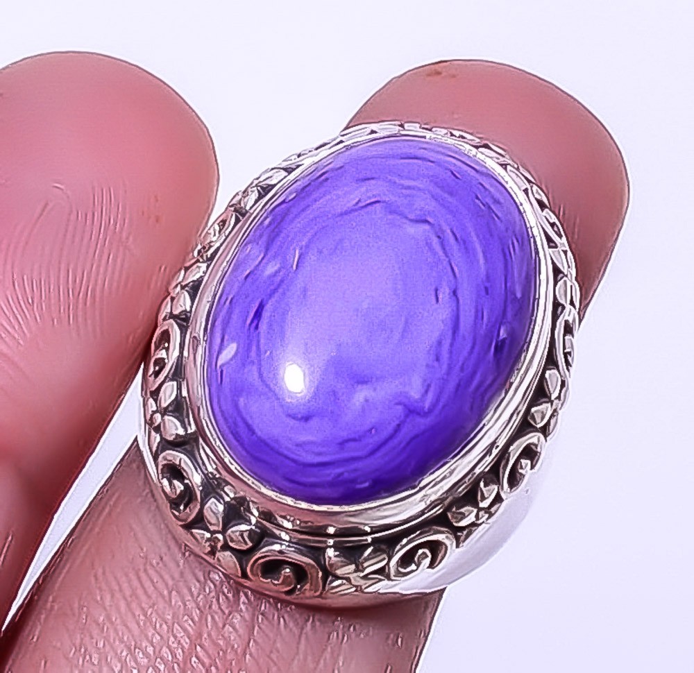 Charoite Silver Handmade Bali Ring s.7 R1182-47