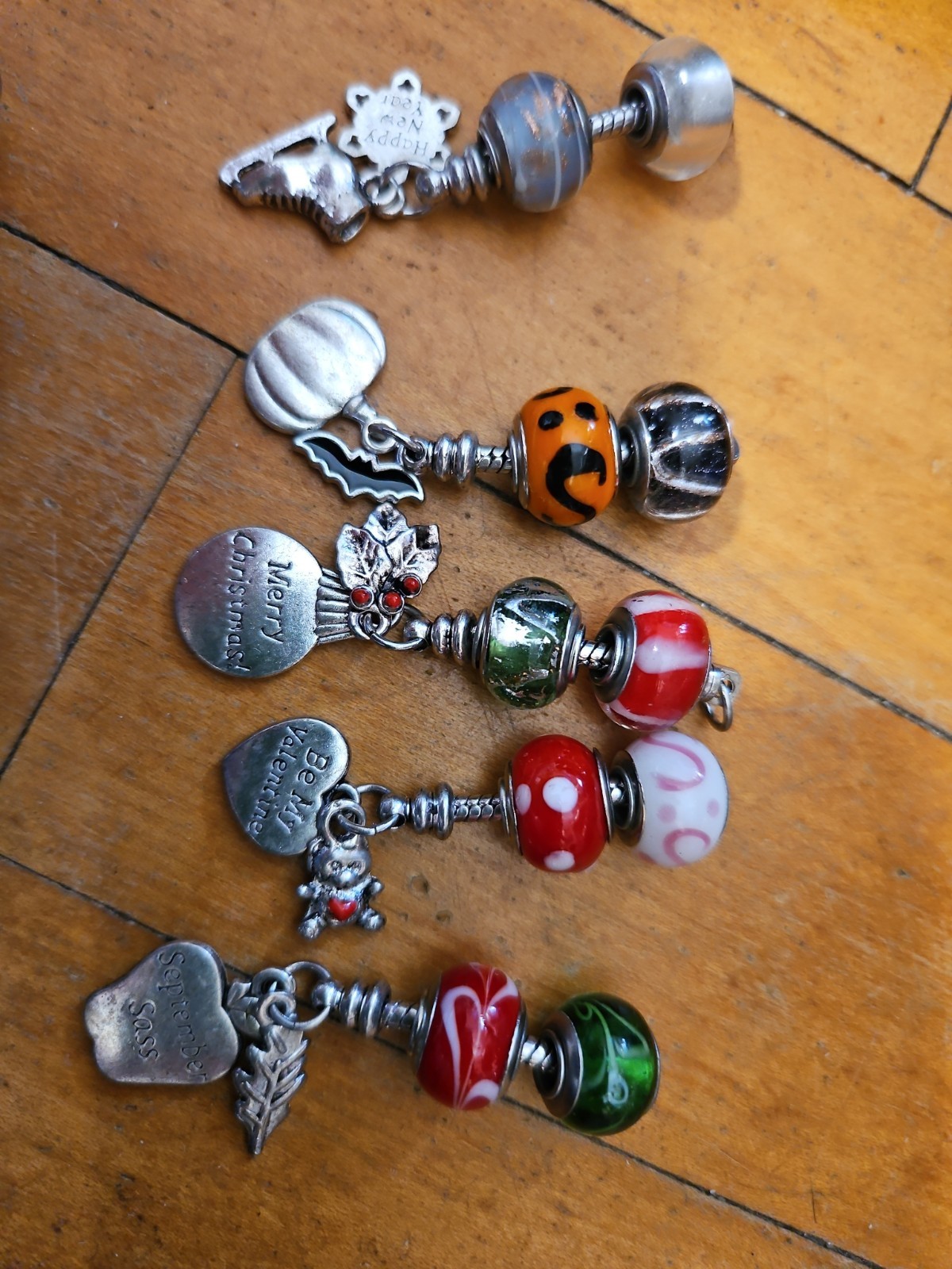 10 European Glass Bead Pendent Charms Bracelet Large Hole Style Beads Unknown