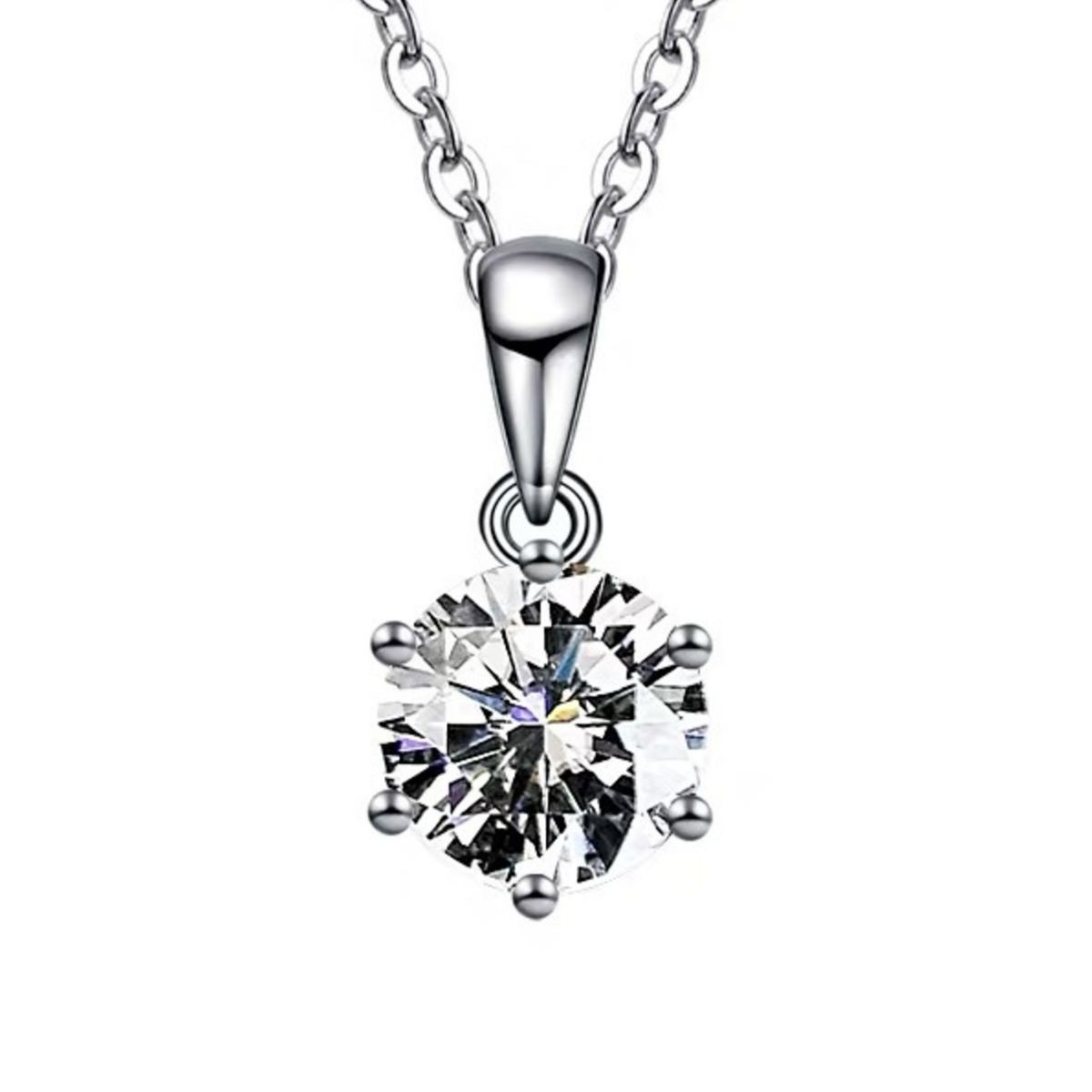 5Ct Moissanite Pendant Necklace 925 Sterling Silver Solitaire Gift for Women