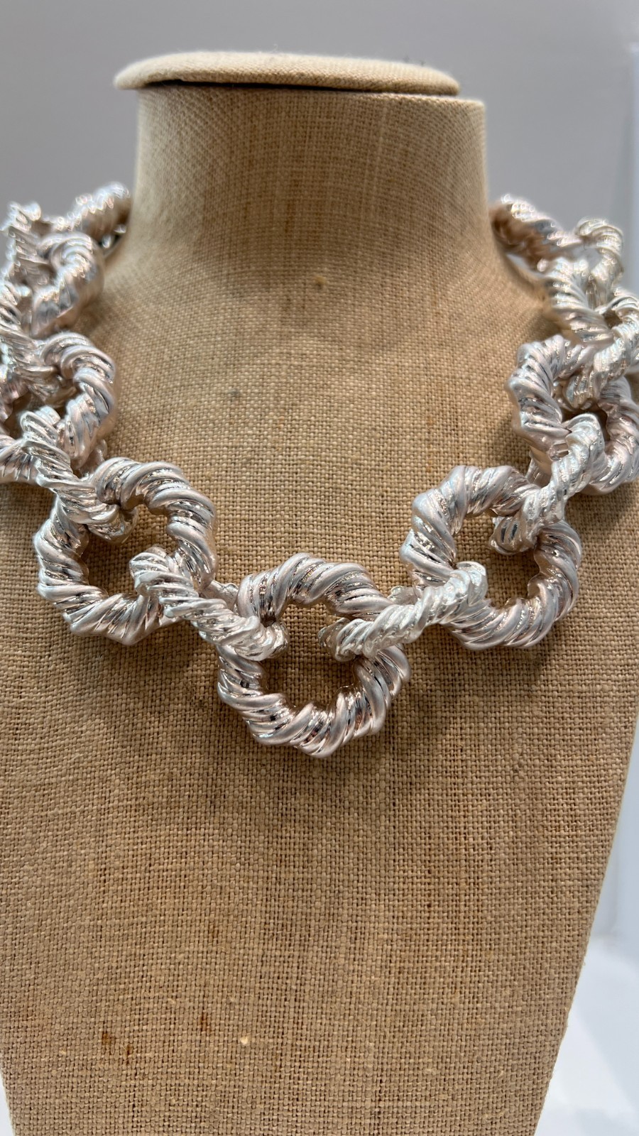 antonello serio woman statment choker necklace, silver color