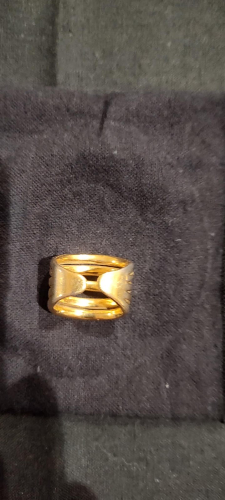 Robert Lee Morris For Donna Karan Vintage 24k Gold Plated 5 Band 3/4 Inch…