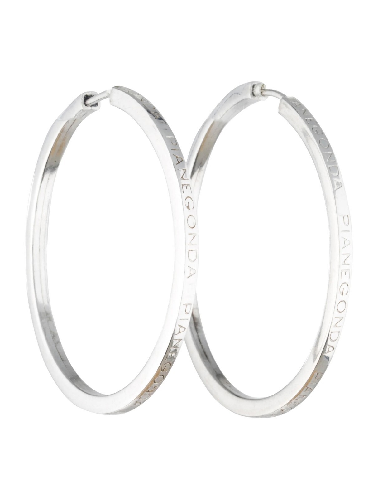 Pianegonda 925 Silver “Love Connection” Silver Hoop Earrings 48mm