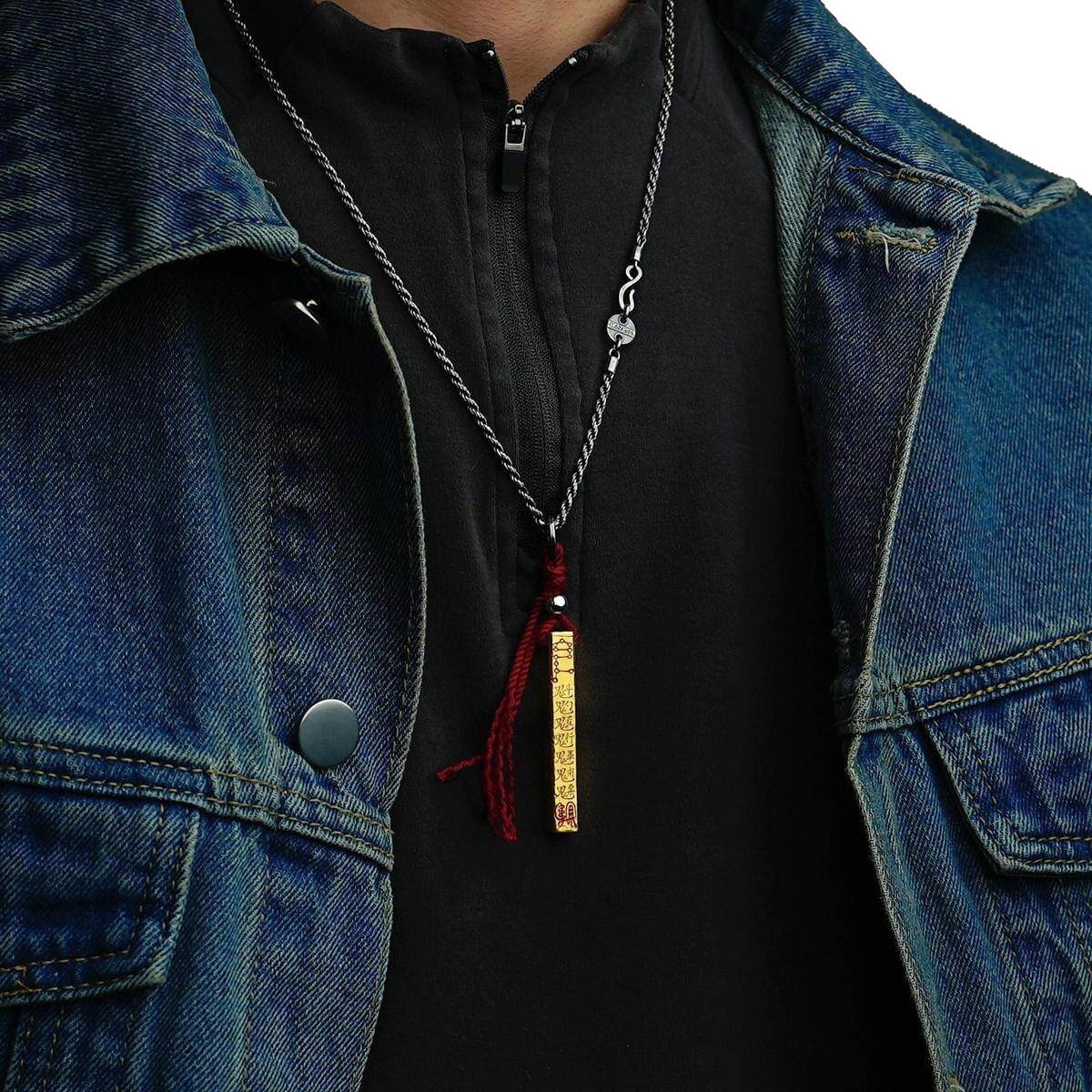 Taoist Tianpeng Ruler Pendant Feng Shui Good Fortune Necklace (Gold / Silver)