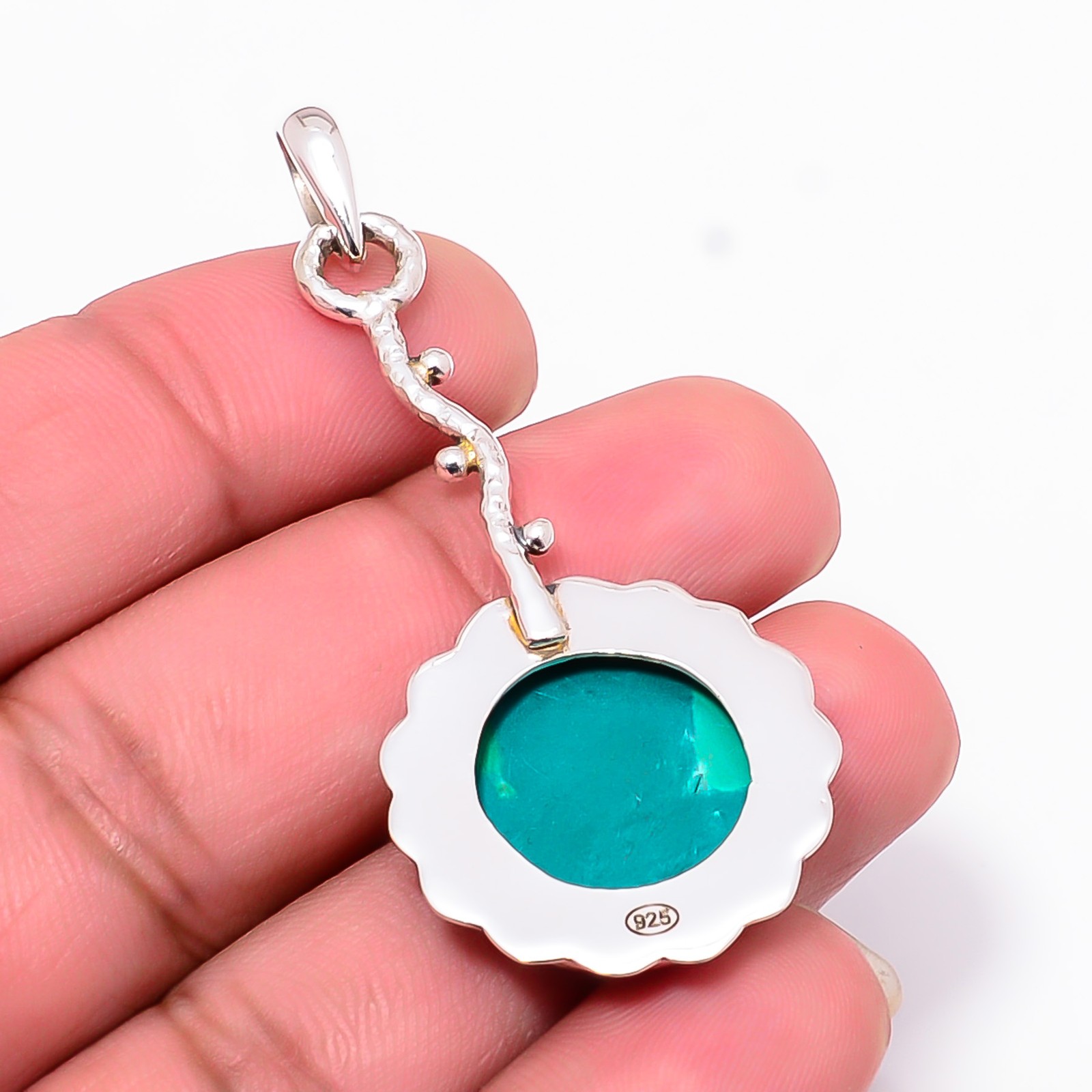 Malachite Designer Handmade 925 Sterling Silver Pendant 2.15″ P10688125621