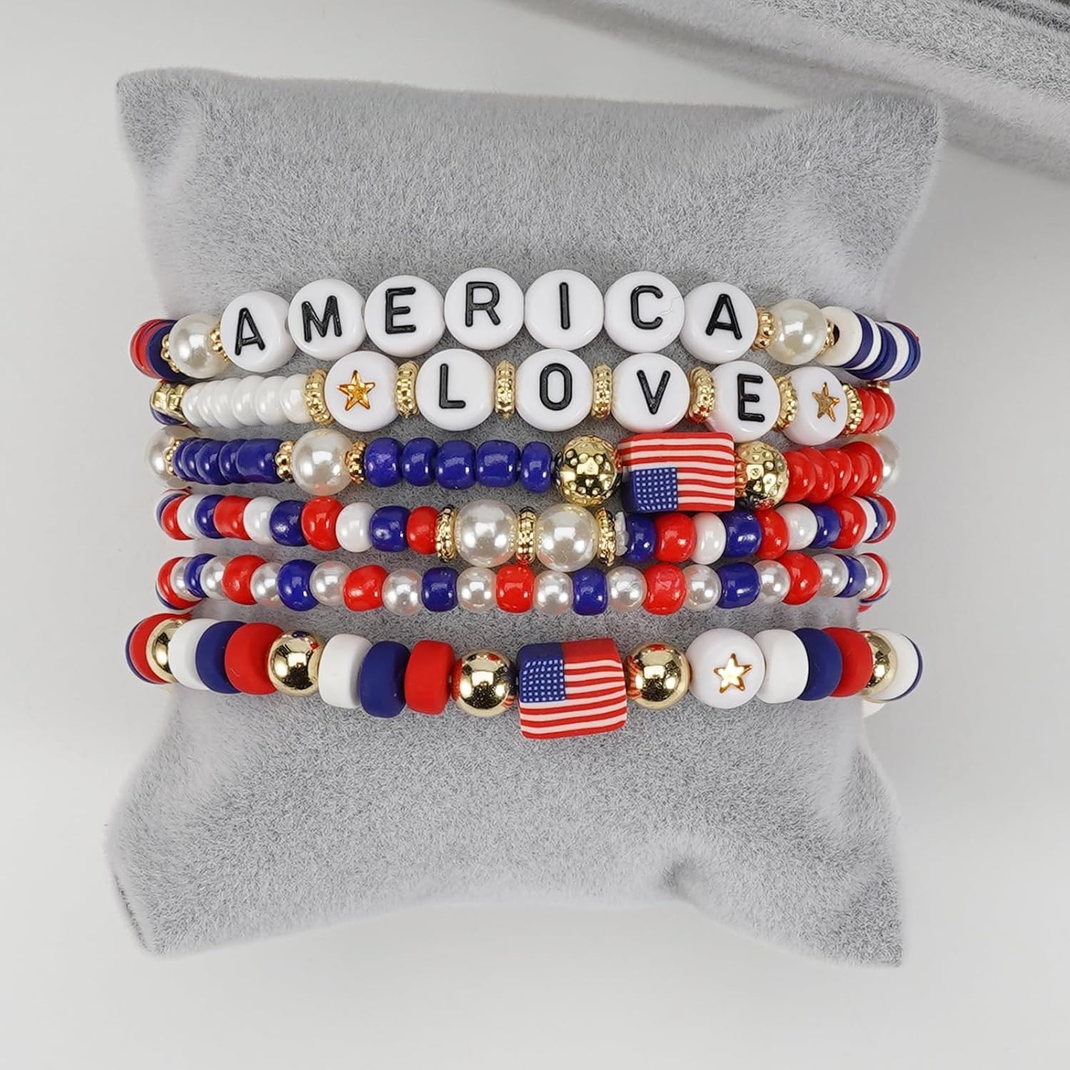 Versatile American Spirit Bracelet – Red, White & Blue Beads for All Occasions