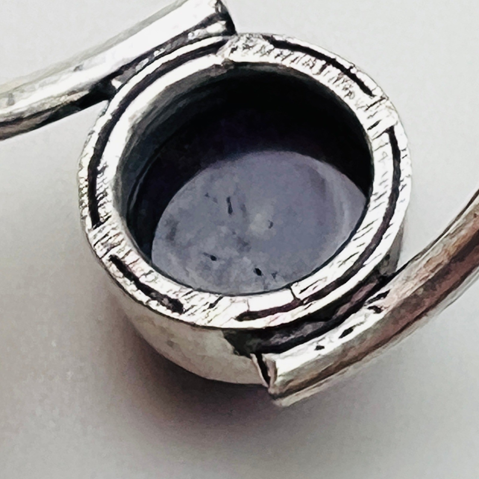 Silver Tone Ring Wrap Style Size 9 Round Purple Cabochon Statement Fashion