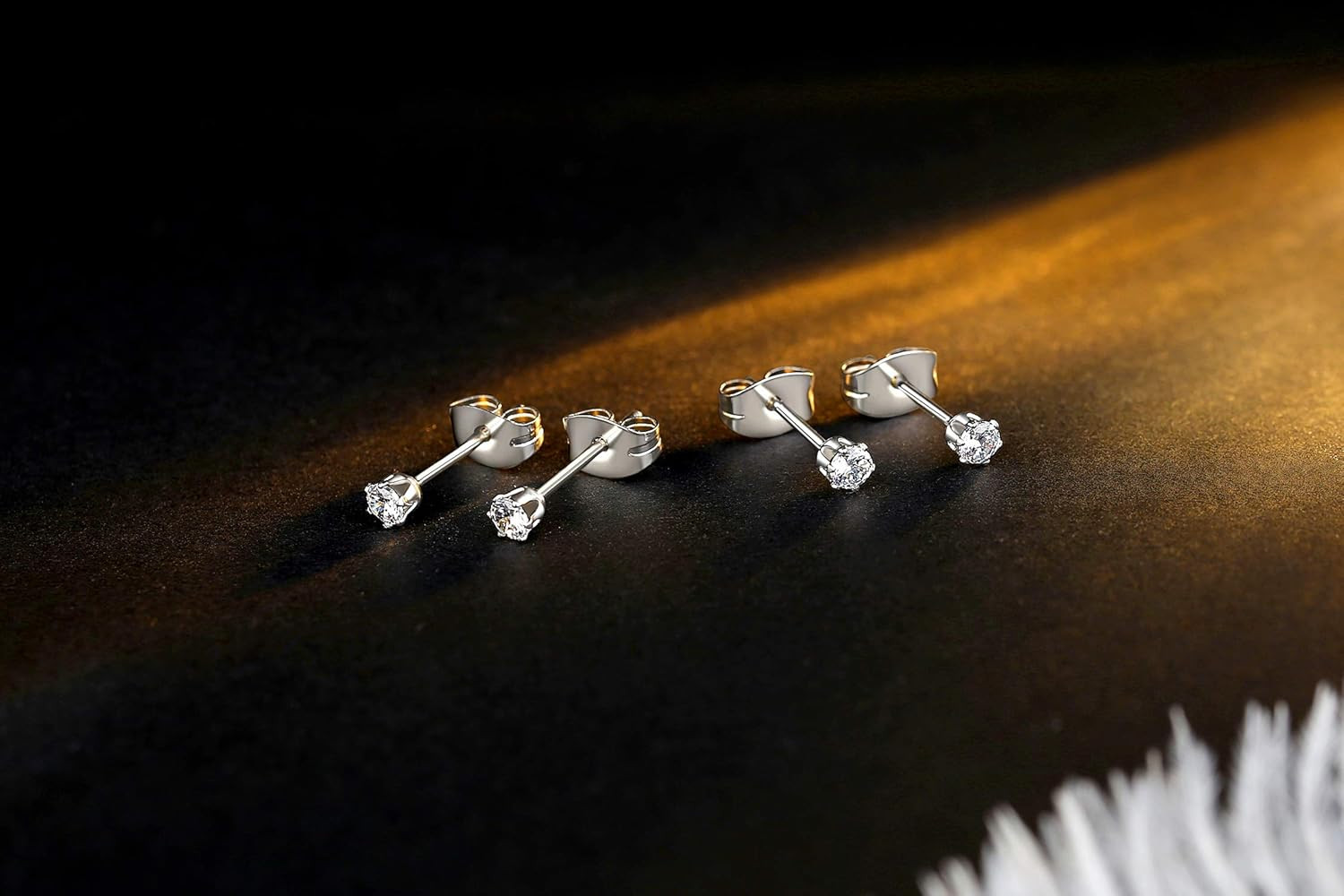 10 Pairs Tiny Womens Surgical Stainless Steel Clear Cubic Zirconia Stud Earrings