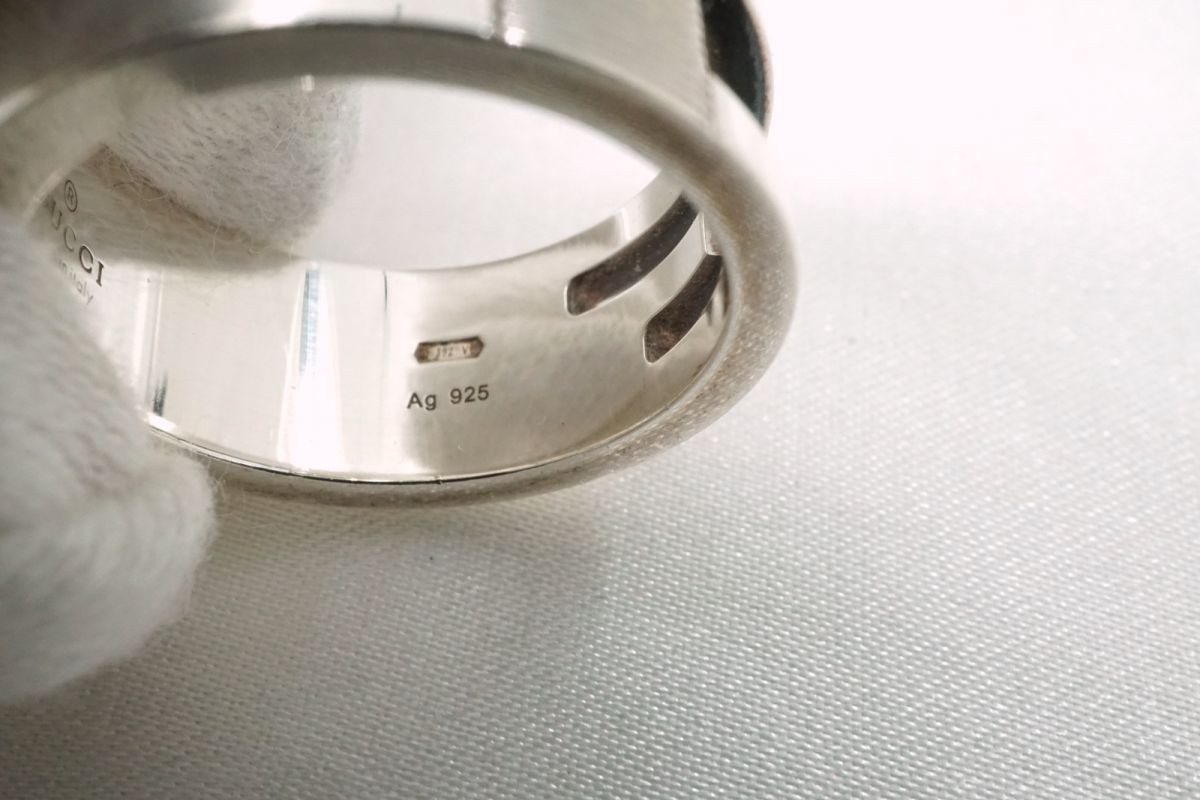 GUCCI 7.5 US Branded G Ring Logo 7.8ｇ Unisex Ag925 Silver Accessories 6672j