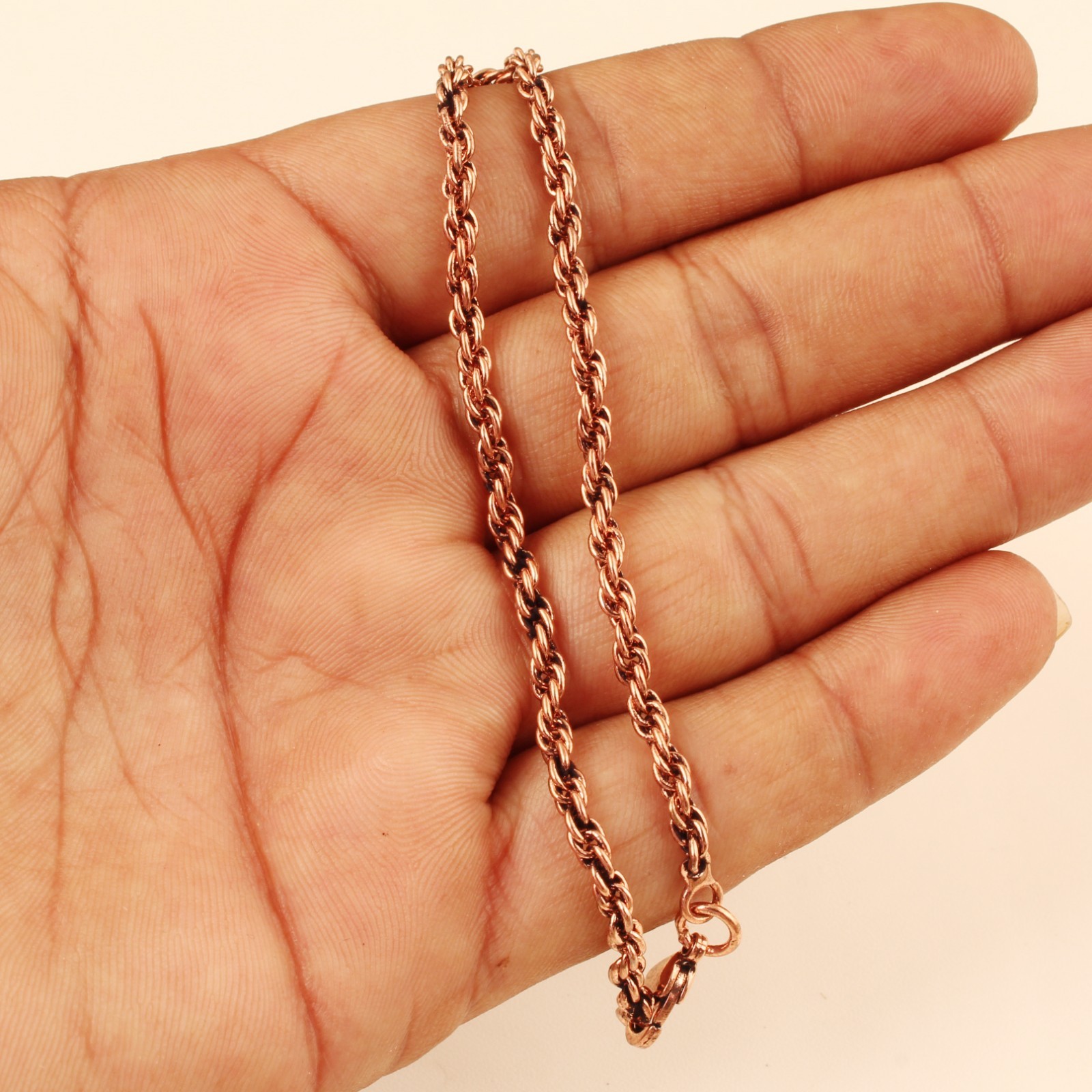 Oxidized Copper Rope Chain Bracelet,100% Copper, Solid Bracelet Thickness 3mm
