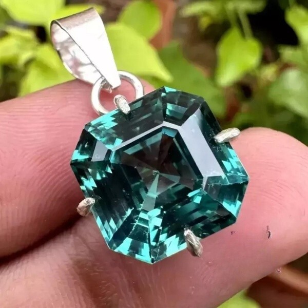 Certified 25 ct Natural Paraiba Tourmaline 925 Silver Pendant Loose Gemstone