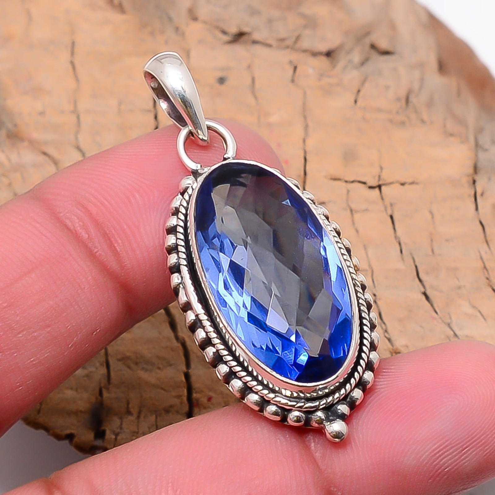Tanzanite Gemstone 925 Sterling Silver Jewelry Pendant 1.77″ P10878124247