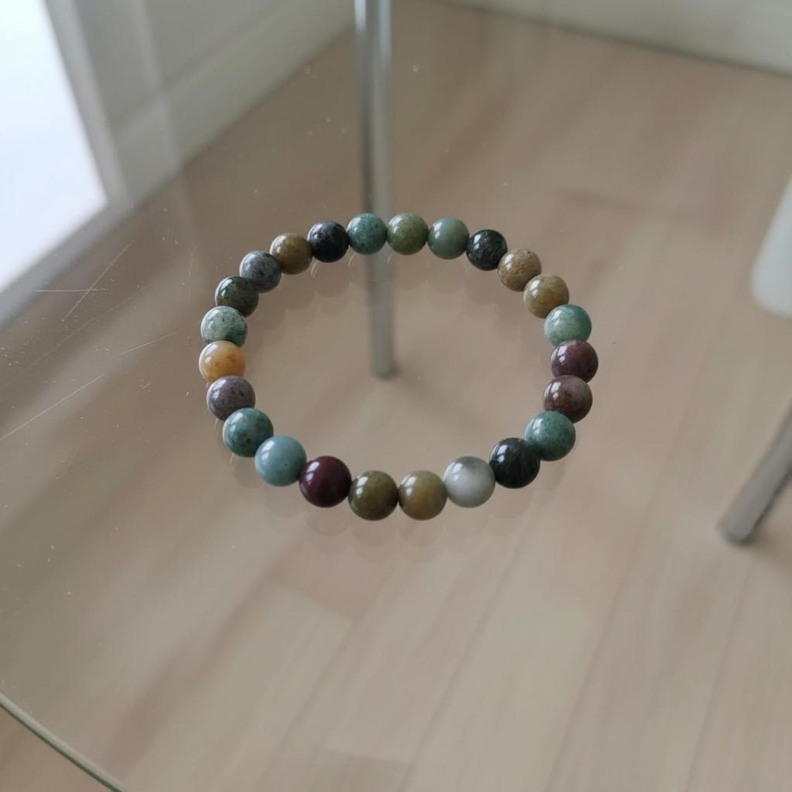 Genuine Multi Agate Bracelet, Polished Beads On Stretch Cord, Daily Wear Gift