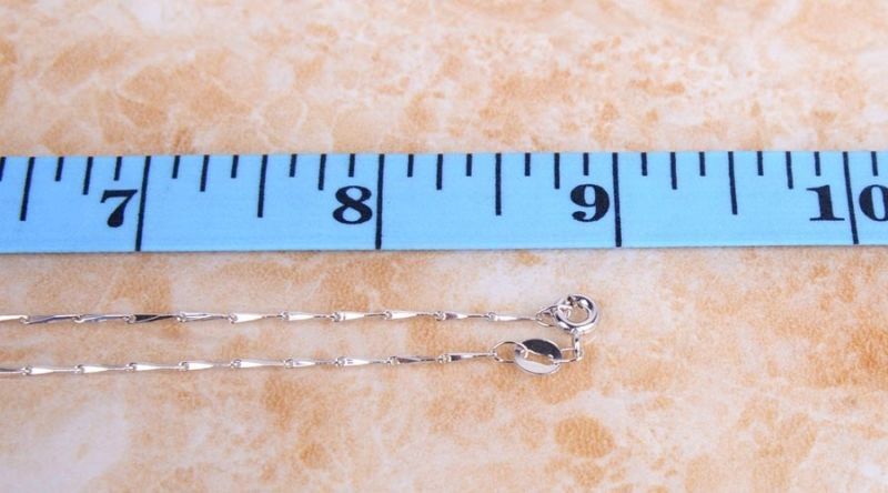 Men&Women’s 925 Sterling Silver TARNISH-Free 18inch thin Bar Chain Necklace E768