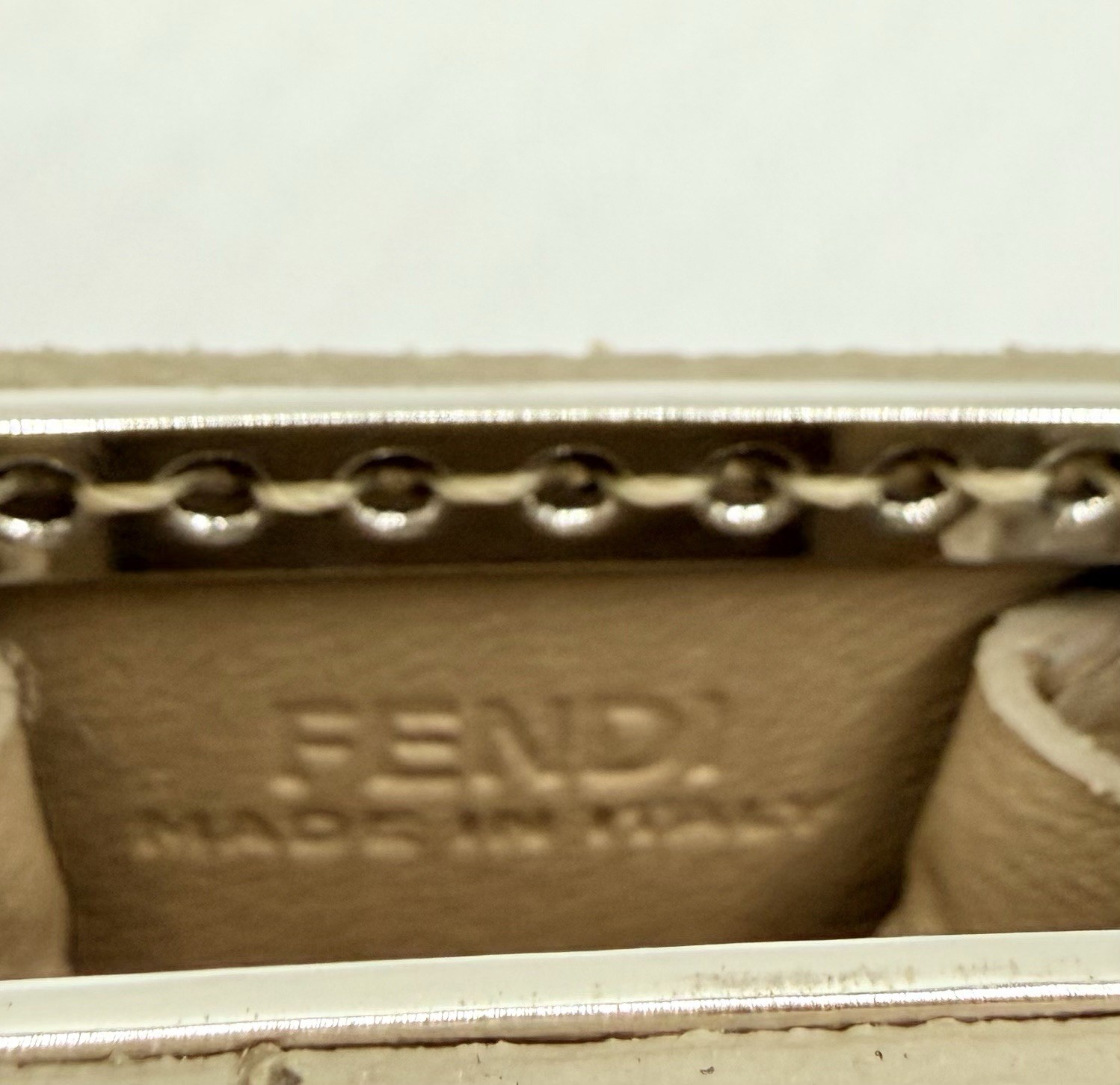 Fendi Peekaboo Mini Bag Pendant Necklace Python Embossed Leather Italy w/ COA