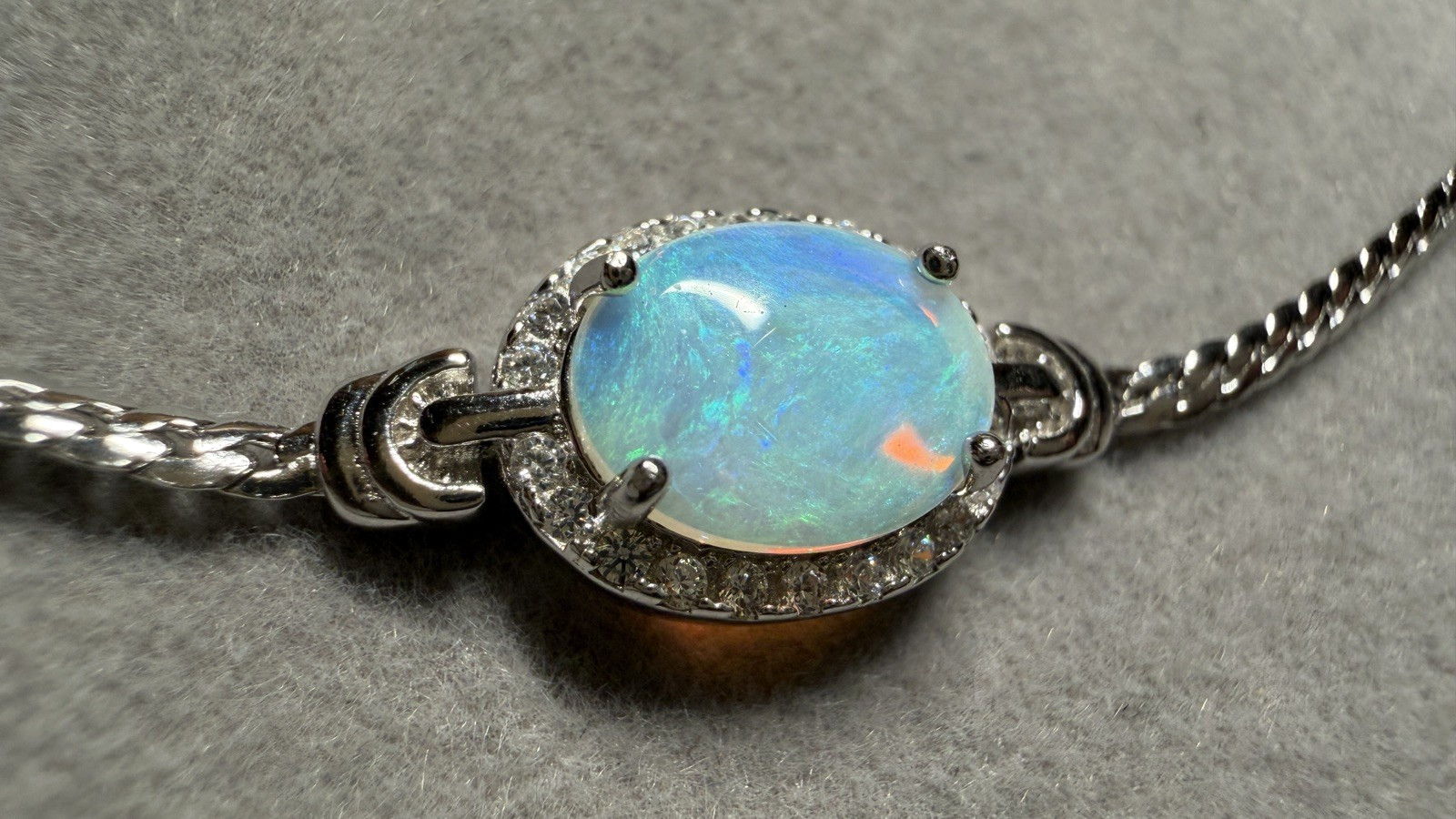 Solid Opal Bracelet Natural Silver Knot Style Soft Blue Green Fire Everyday#0194