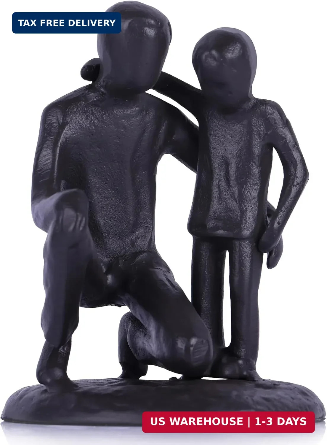 Iron Father and Son Sculpture,Sentimental Gift for Dad,Meaningful Birthday Gifts