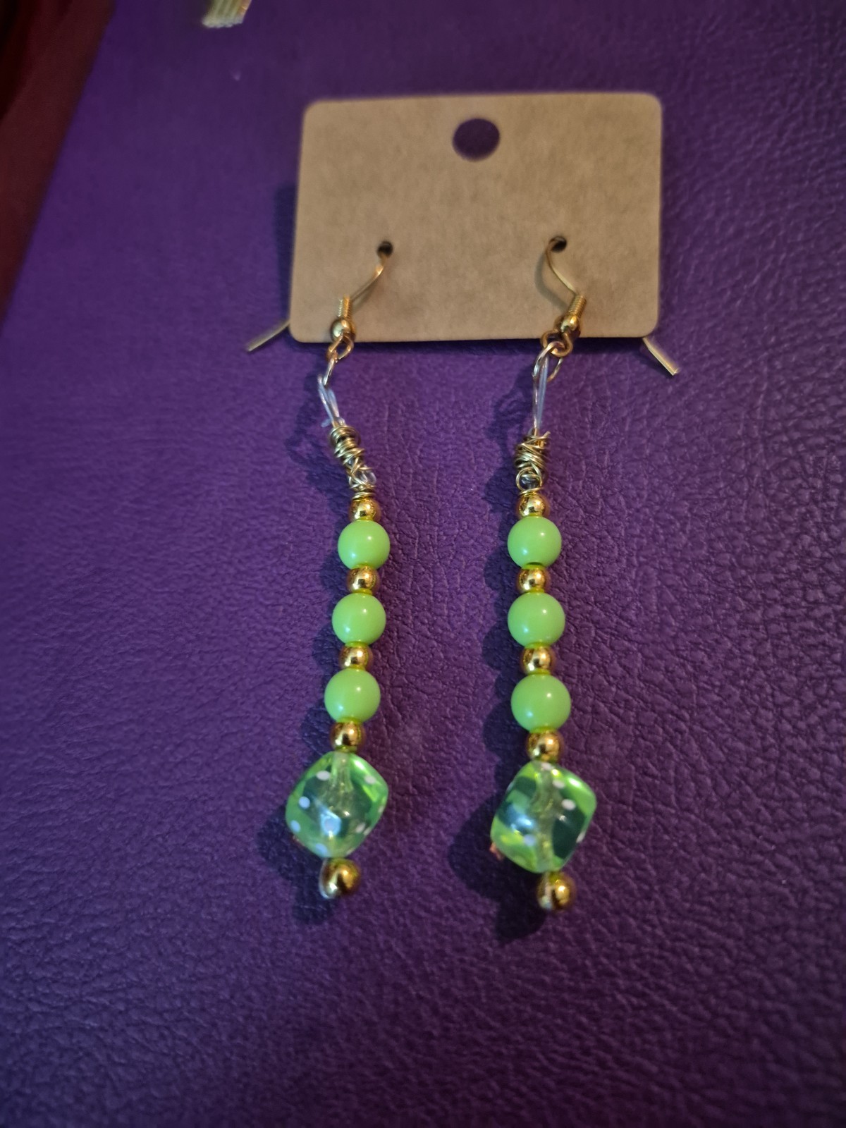 Green Dice Lucky Casino Earrings