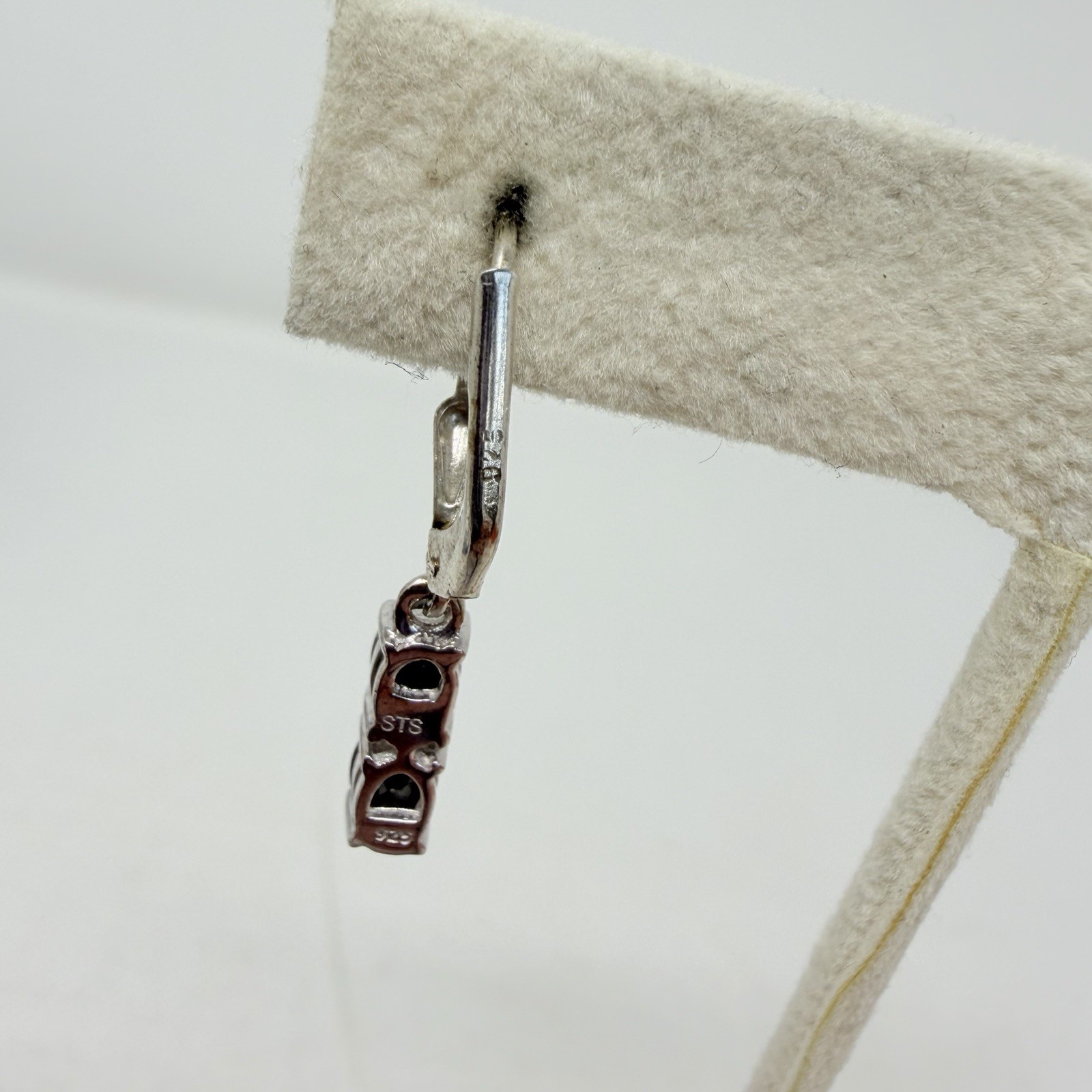 Shop LC Natural Silver Sapphire Sterling Silver Lever Back Dangle Earrings 5495