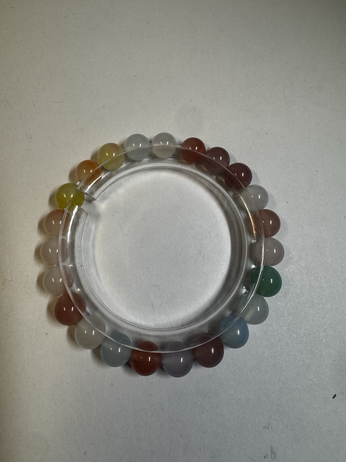 multicolor 8mm round beads yanyuan agate stretch Bracelet new 6.5” good quality