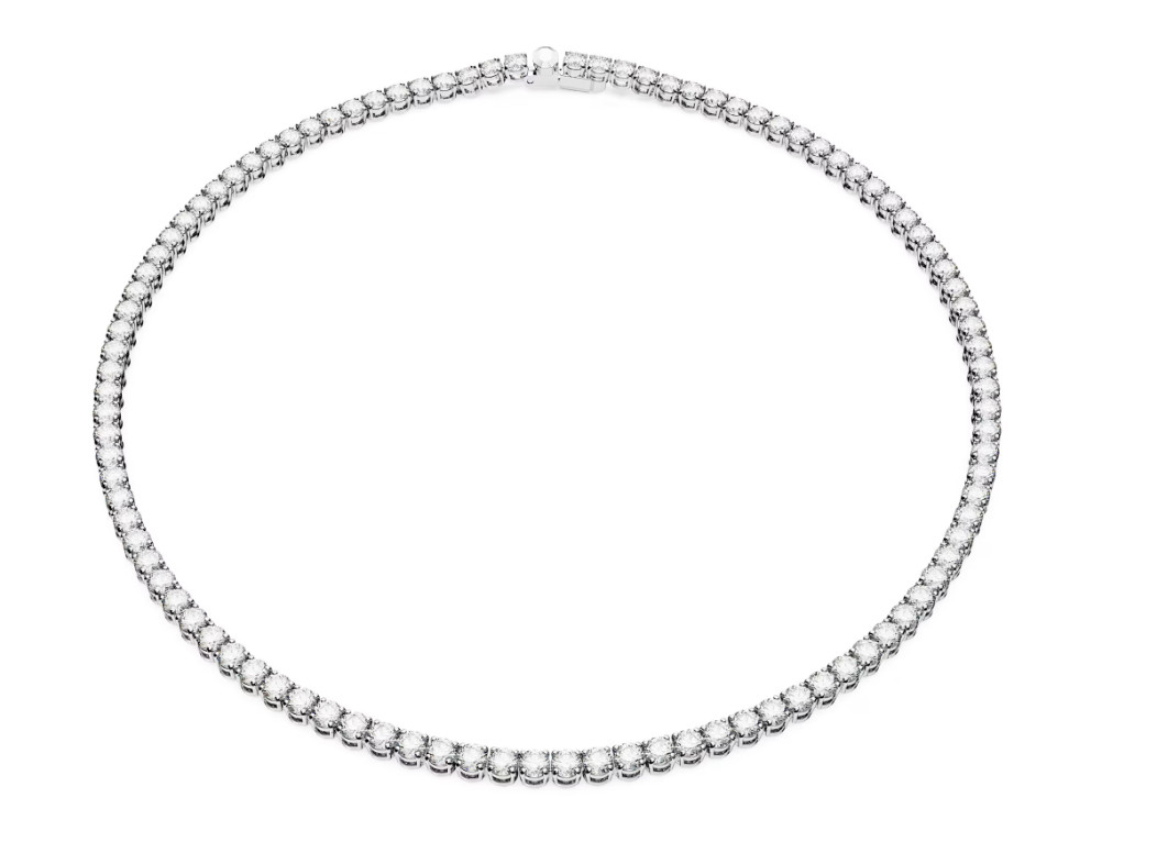 Swarovski – Matrix Tennis necklace – Round cut, White, Rhodium plated – Size: M