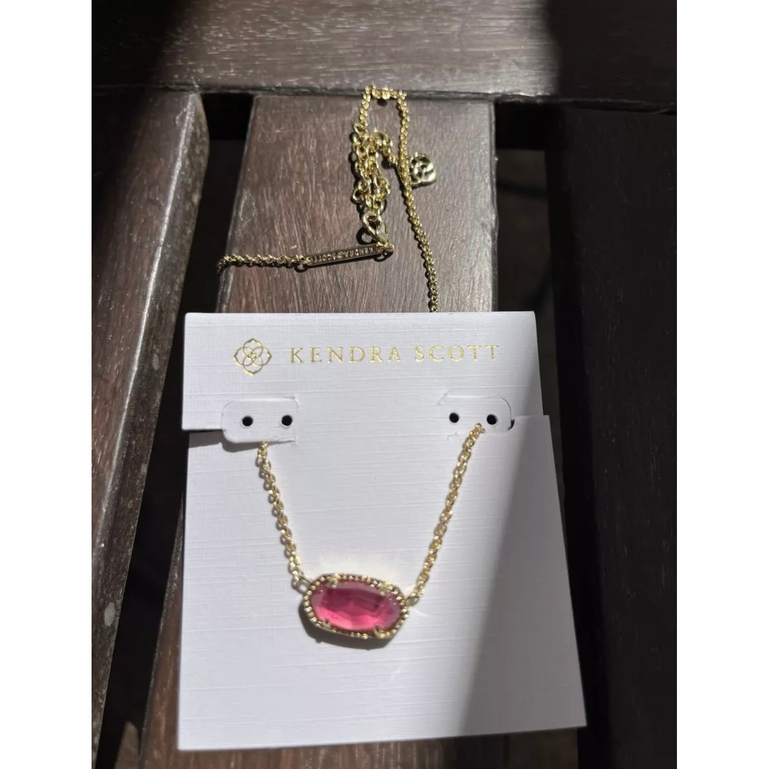 🎀Kendra Scott Elisa Oval Pendant Short Necklace in Azalea Illusion Gold New✨