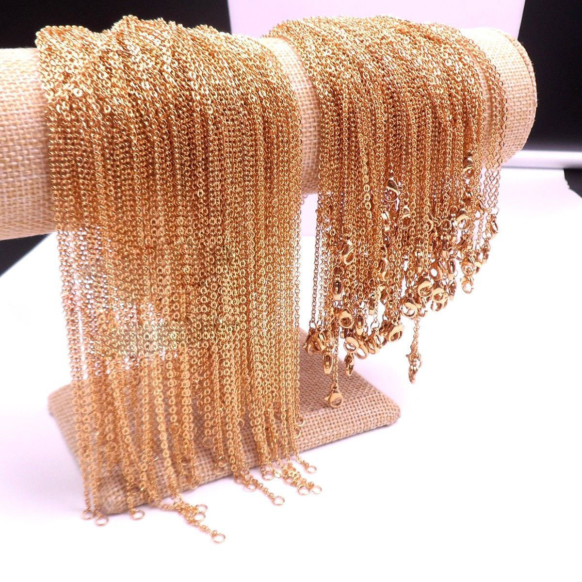 Silver/Gold Wholesale In Bulk Lots Stainless Steel Rolo Oval Link Chain Necklace