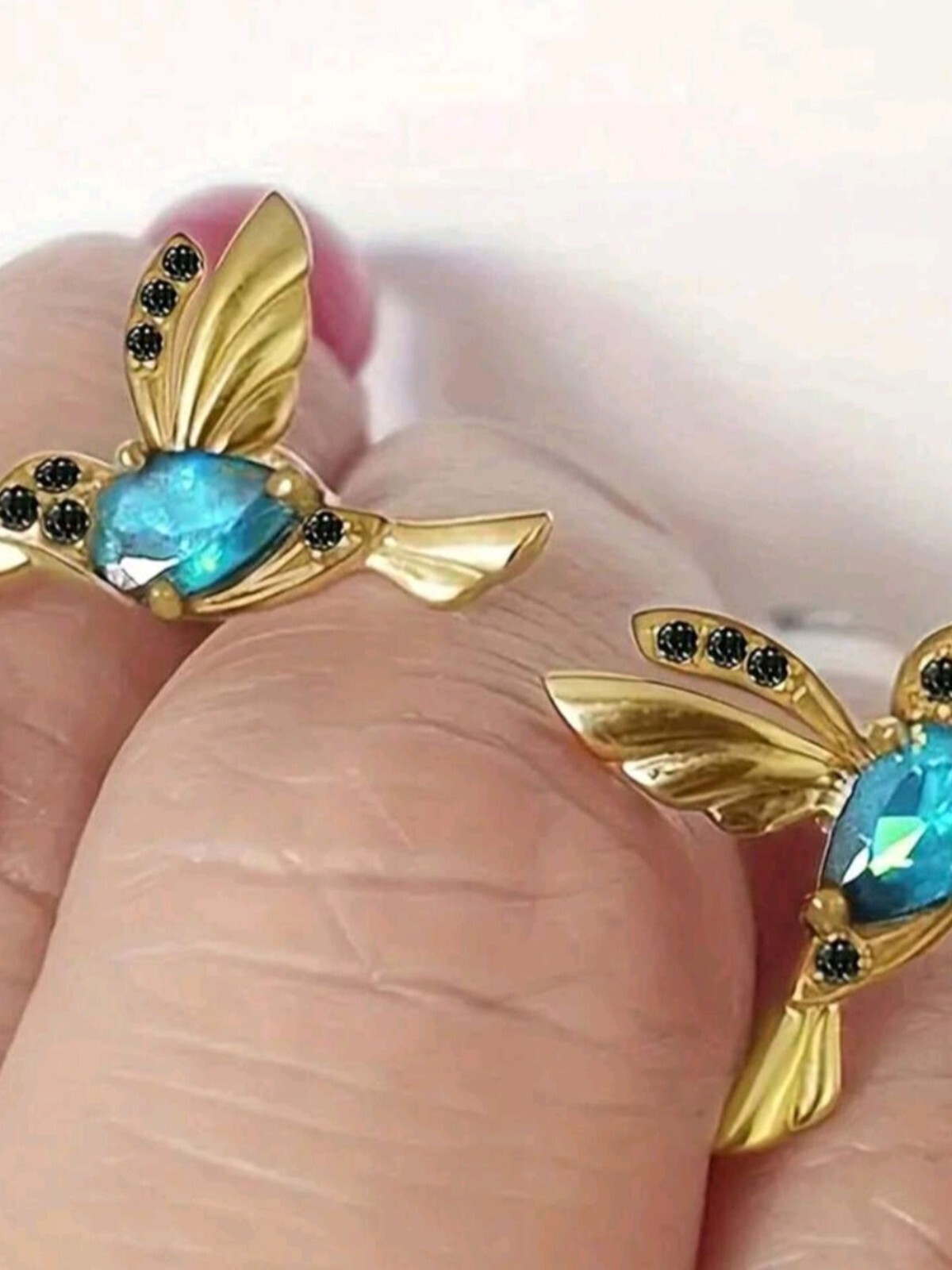 Gold Hummingbird Earrings 14k Birthday Gifts For Women Minimalist Jewelry